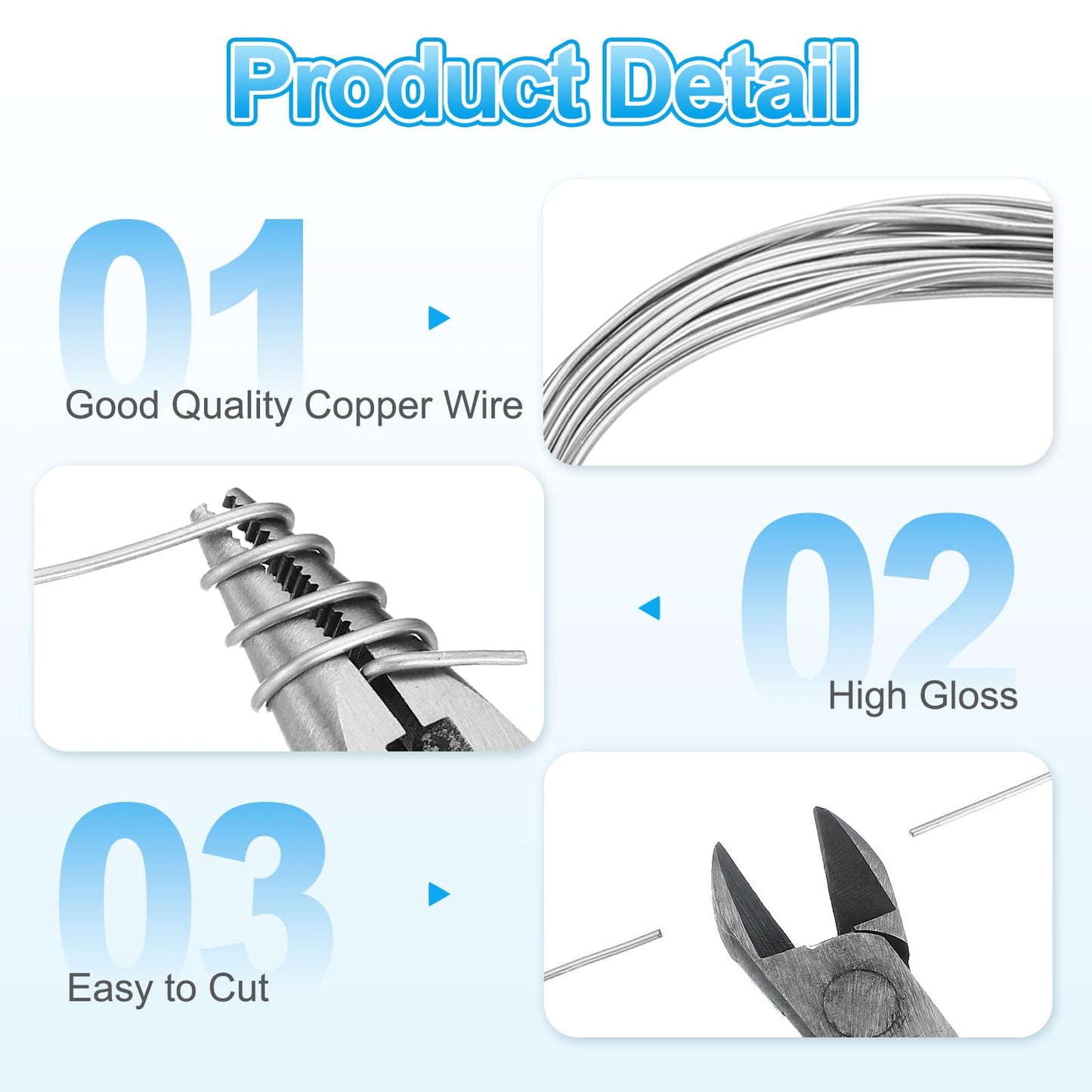 MECCANIXITY 328 Feet Aluminum Craft Wire, 20/18 Gauge (0.8/1mm) Sculpting Metal Armature Craft Wire for DIY Jewelry Making Beading Floral with Cutter Silver, 3 Pcs