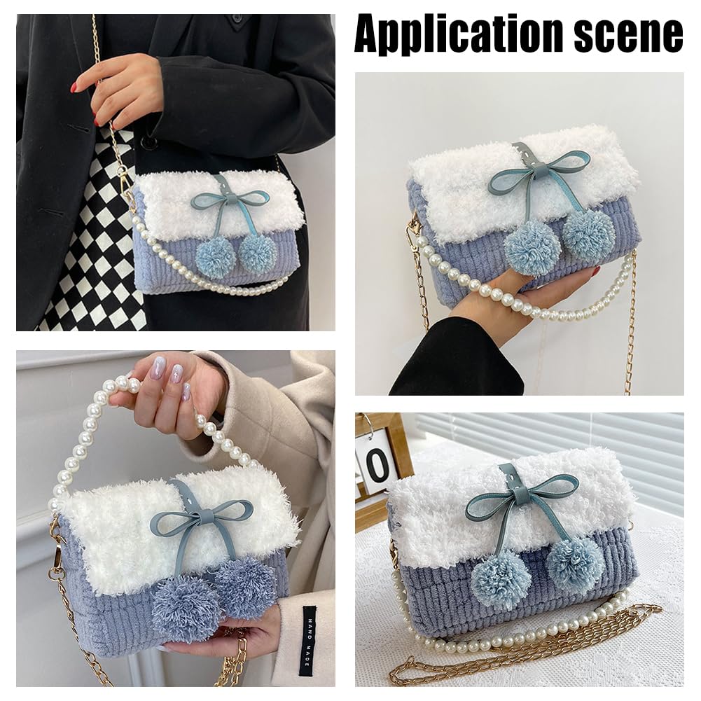 WADORN DIY Knitting & Crochet Handbags Kit, Mesh Plastic Canvas Kit for Shoulder Bags, Crossbody Bags, Handmade Purse Materials, Sky Blue