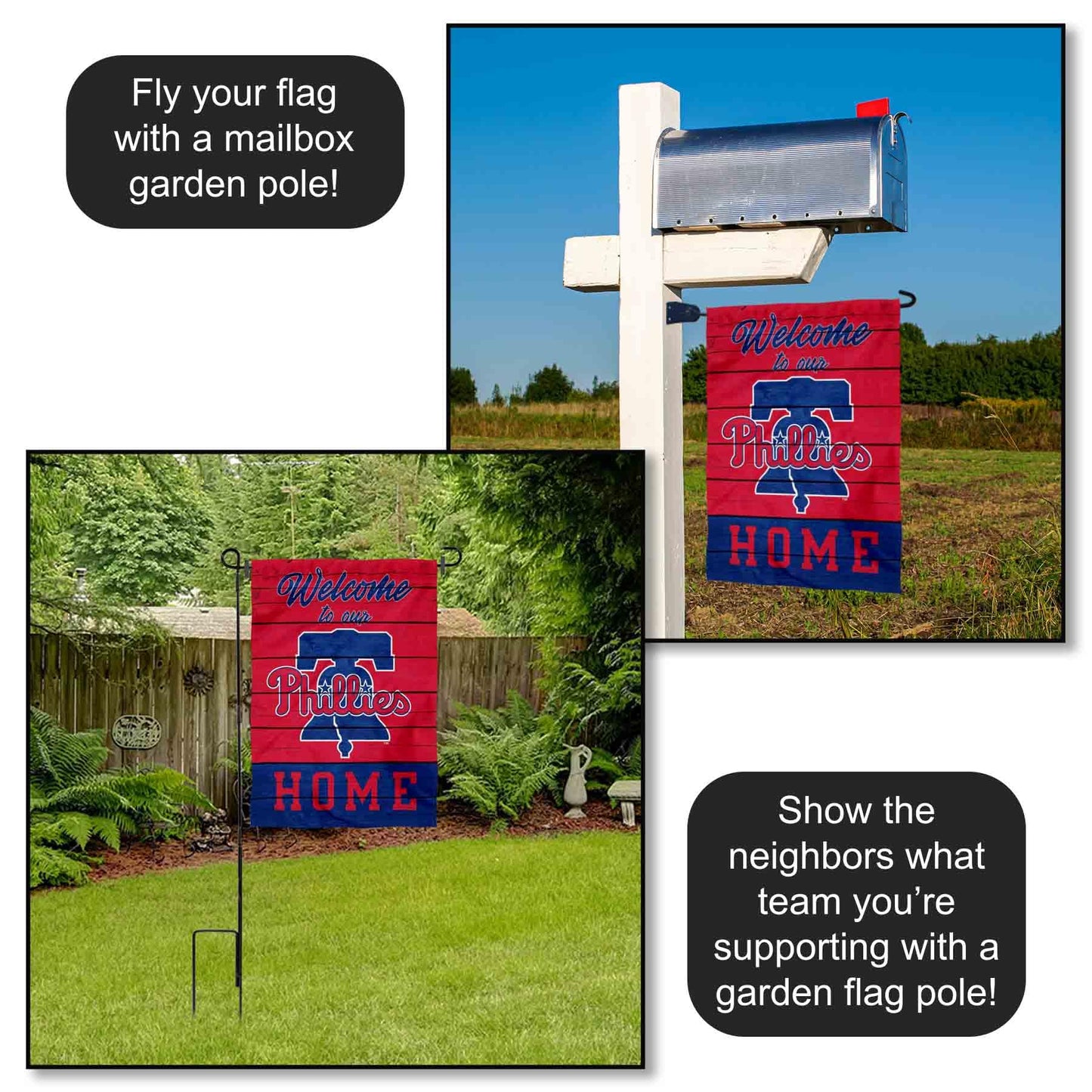 Philadelphia Phillies Welcome To Our Home Double Sided Garden Flag