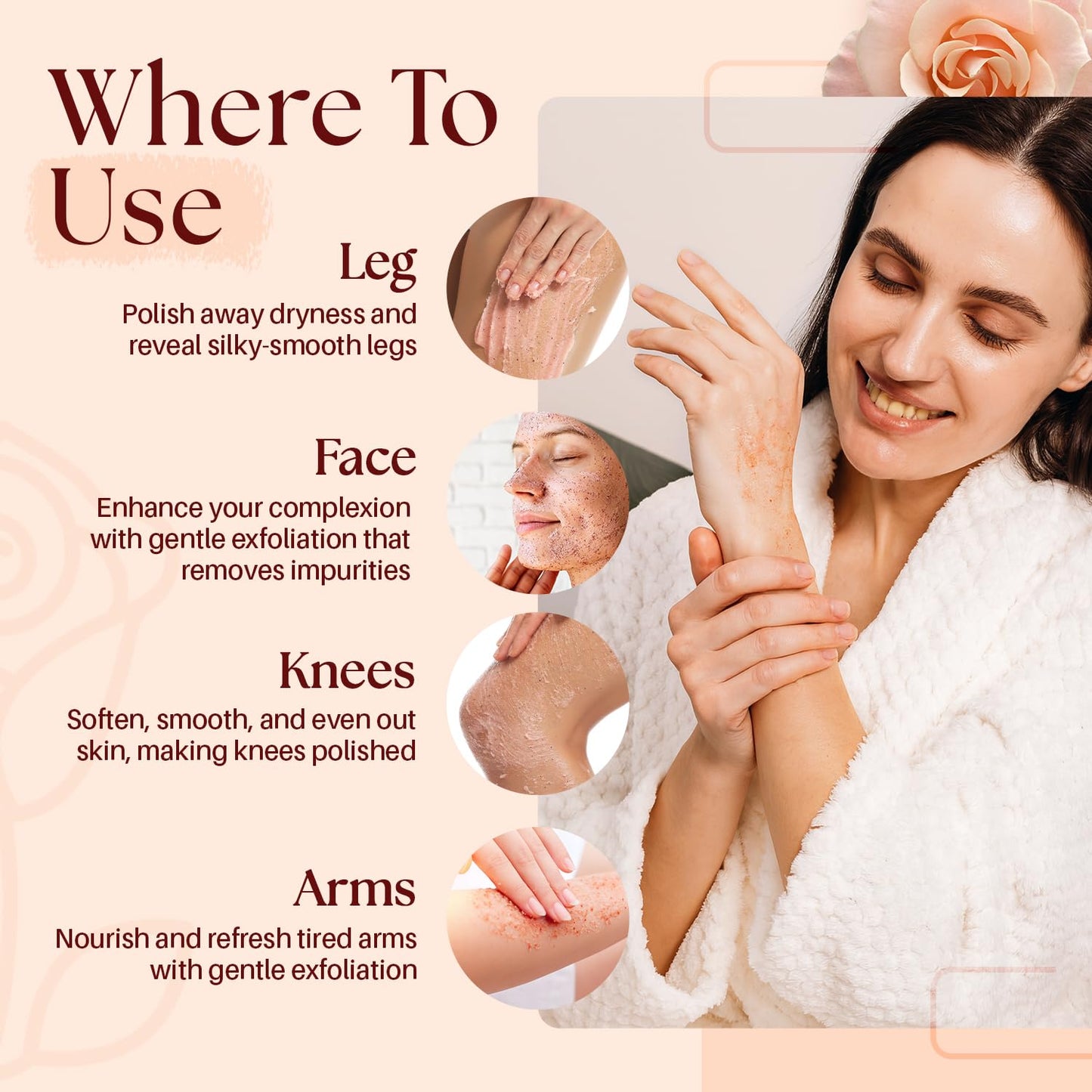 MYSTÉRE BEAUTÉ Himalayan Salt Body Scrub with Collagen & Rose Oil (12 oz) - Exfoliating Scrub for Cellulite, Acne, Scars & Stretch Marks - Deep Cleansing & Moisturizing - Natural Skin Care Gift