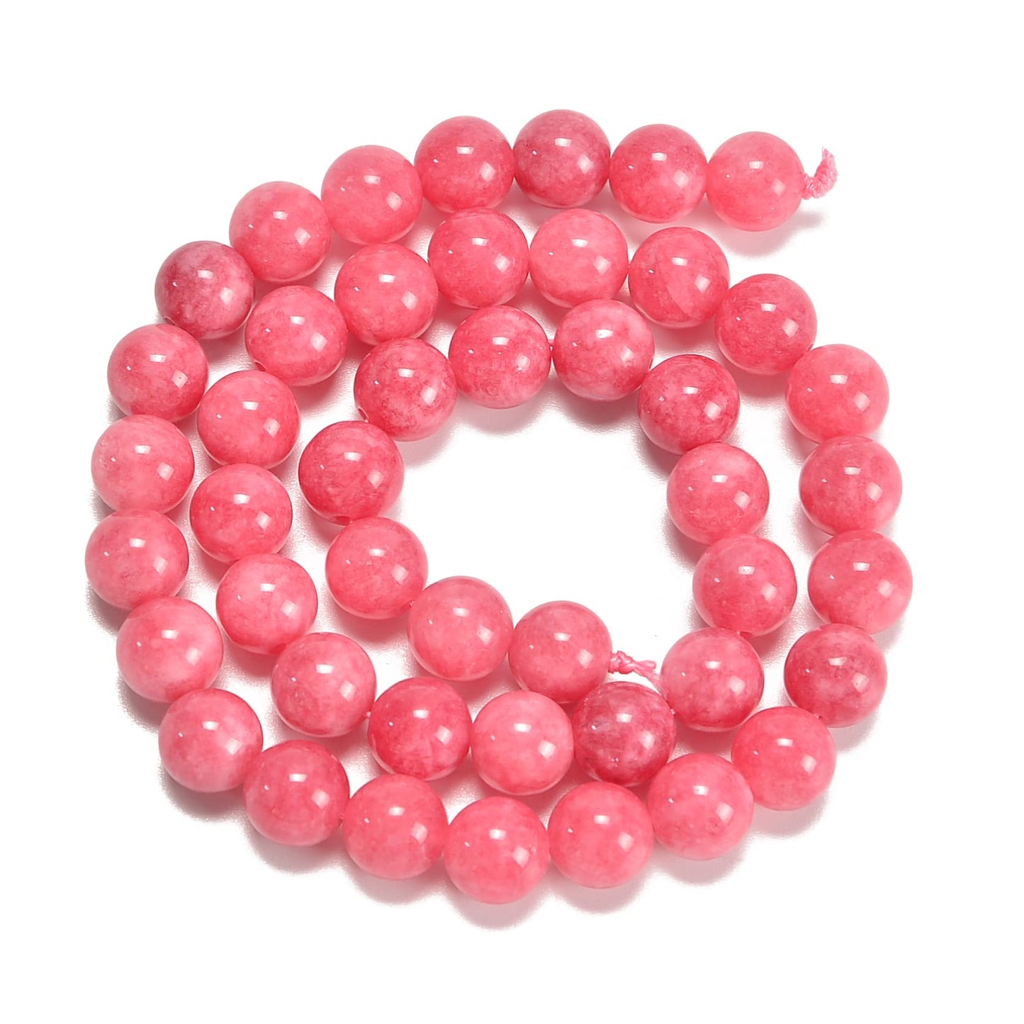 jodaying 10mm Rhodonite Dyed Jade Smooth Round Natural Gematone Loose Beads for Jewelry Making DIY Findings 1 Strand 15"