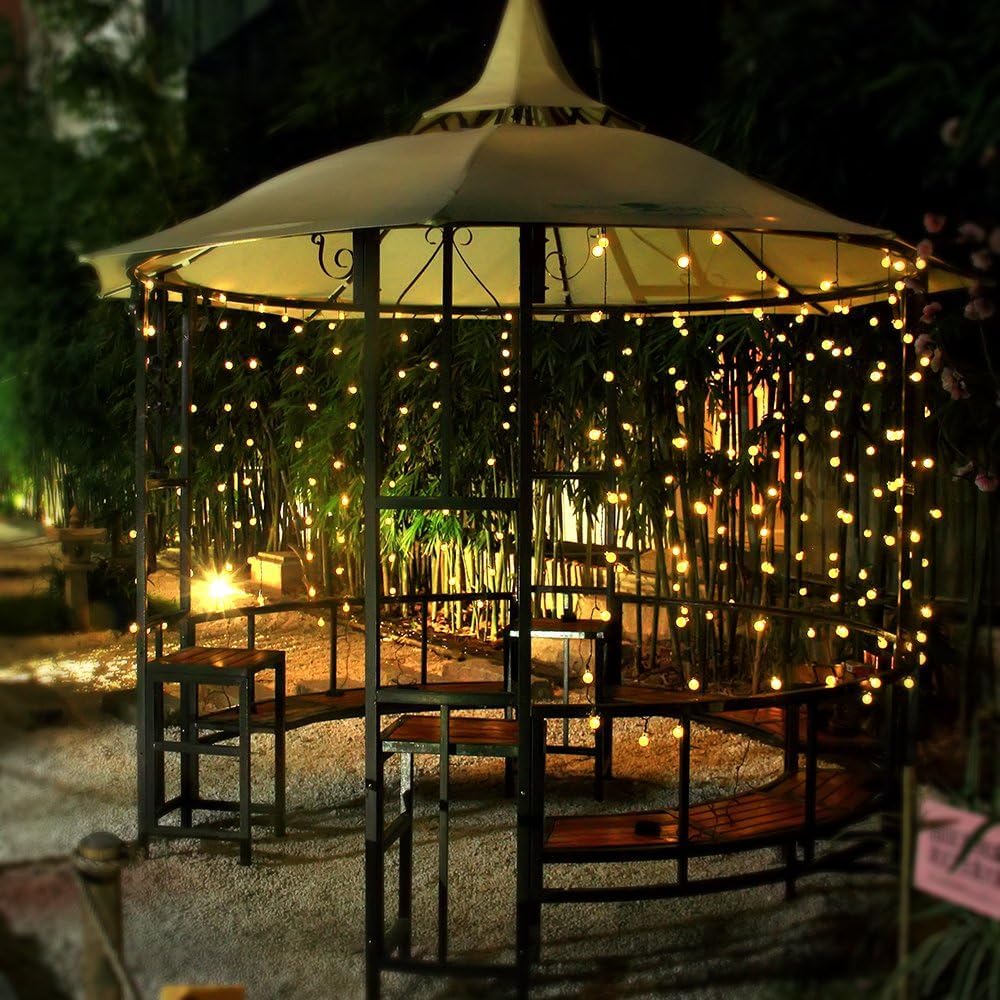 Toodour Solar String Lights Outdoor, 36ft 60 LED Globe String Light with 8 Mode, Waterproof Crystall Ball Lights Solar Patio Lights for Garden, Lawn, Patio, Gazebo, Yard, Outdoor Decor - Warm White