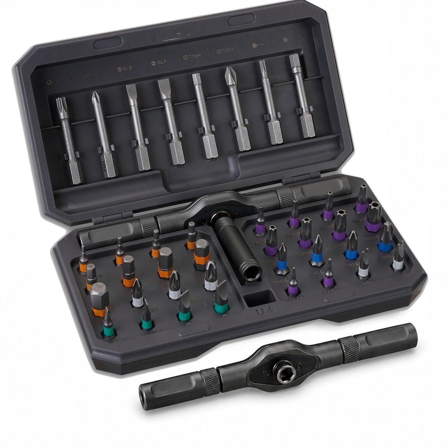 YrouGra 42-in-1 Magnetic Ratcheting Screwdriver Set with T Handle, Multi-Bit Repair Tool Kit for Electronics, Doorbell, Computer, Eyeglass, Furniture, DIY Projects and Home Repair