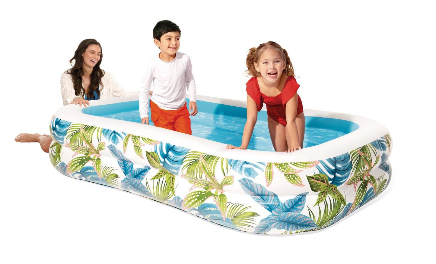 INTEX 57177EP Tropical Swim Center Inflatable Family Pool: 159 Gallon Capacity – 90" x 60" x 19"