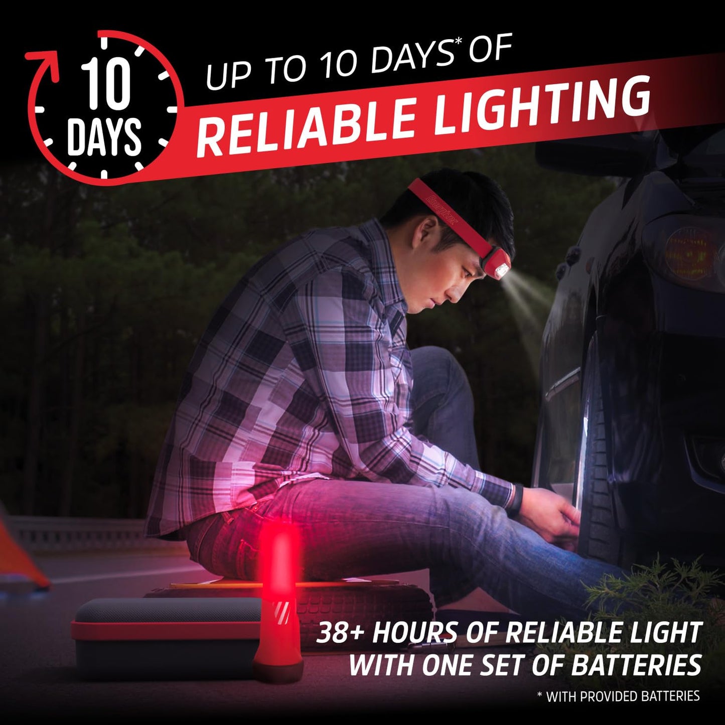 Energizer WeatheReady Power Outage Kit with 2-in-1 LED Flashlight Lantern, LED Headlamp, IPX4 Water-Resistant, Backup AA + AAA Batteries, Storage Case, Hurricane Preparedness Items