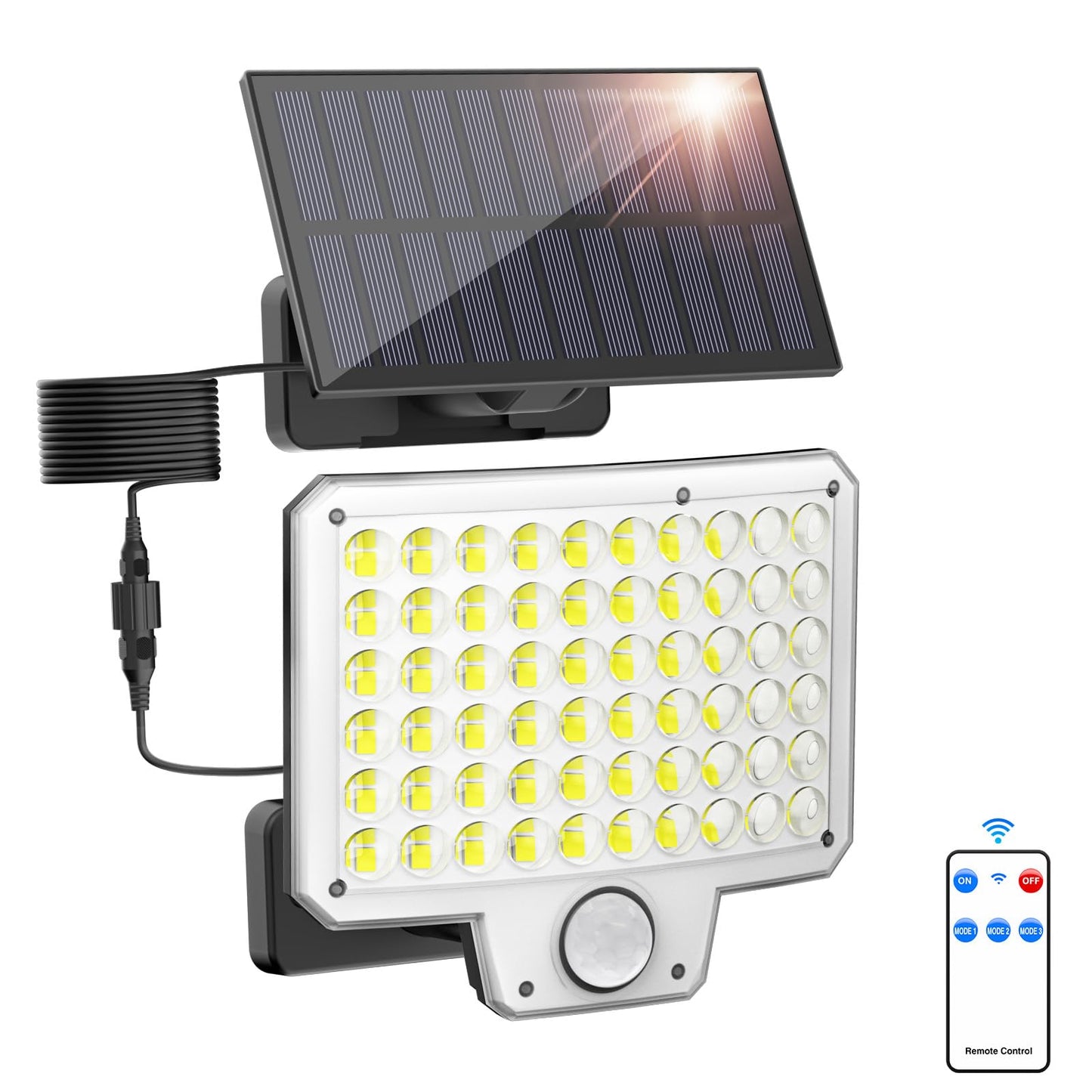 Onforu Solar Lights Outdoor, 240 LED 3000LM Motion Sensor Outdoor Lights with Remote, IP65 Waterproof Solar Flood Light for Outside, Dusk to Dawn Wall Light for Garage, Patio, Yard, 1 Pack