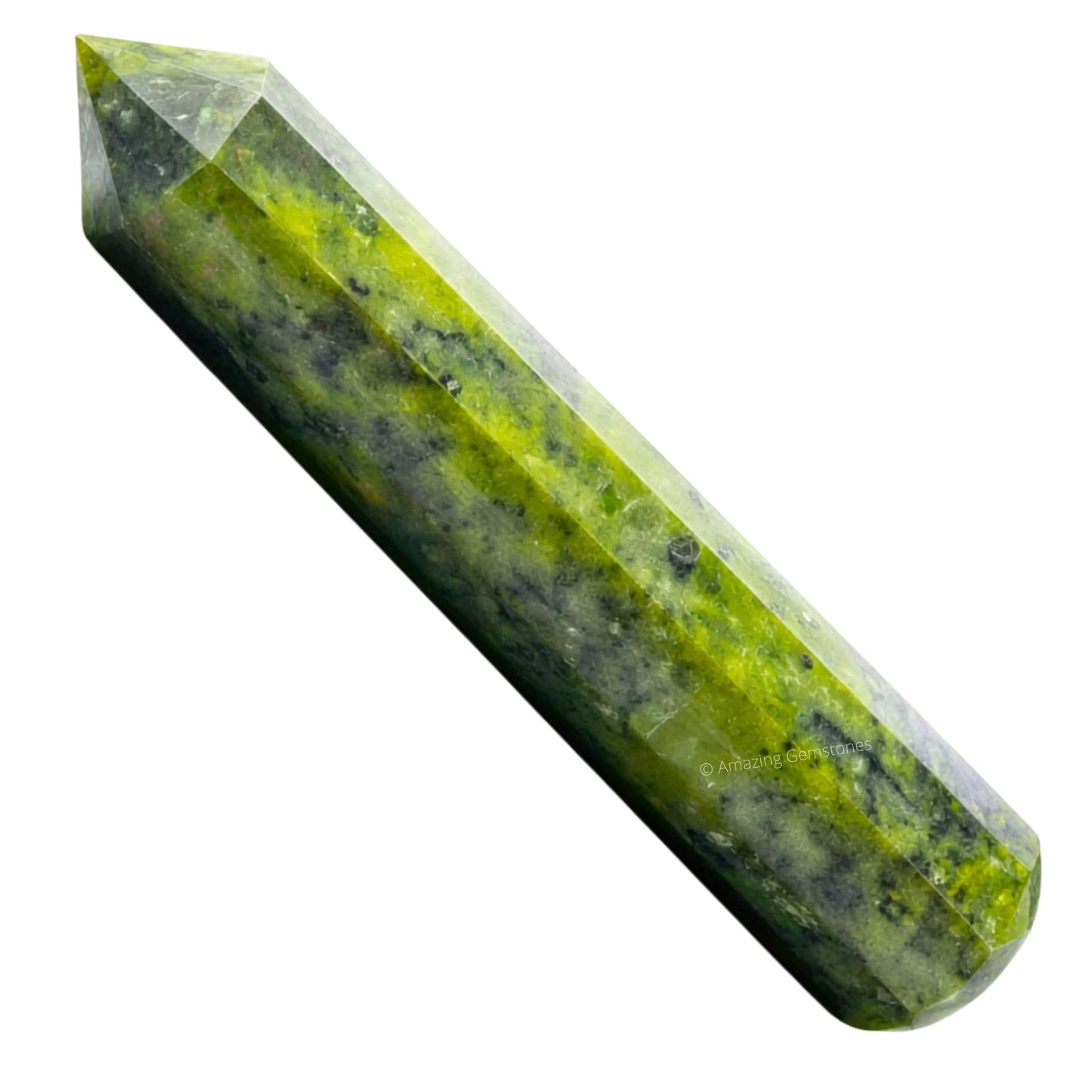 Amazing Gemstone Green Jade Crystal Wand Massage Stick - Pelvic Wand Gua Sha for Adults - Crystals and Healing Stones Massage Wands for Adults Gifts (Pointed)