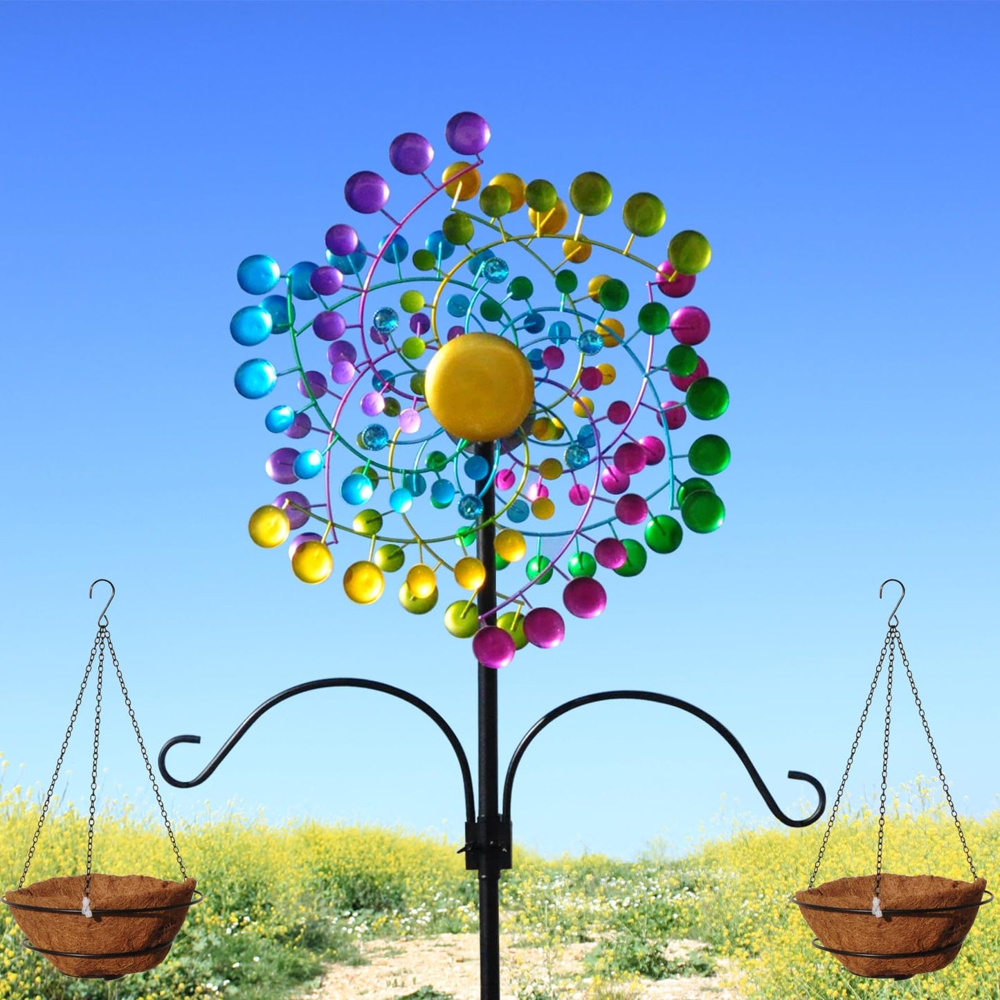 Wind Spinners Large Metal Outdoor Windmill Garden Spinner Yard Spinners Kinetic Lawn Art Patio Wind Spinners Garden Decor