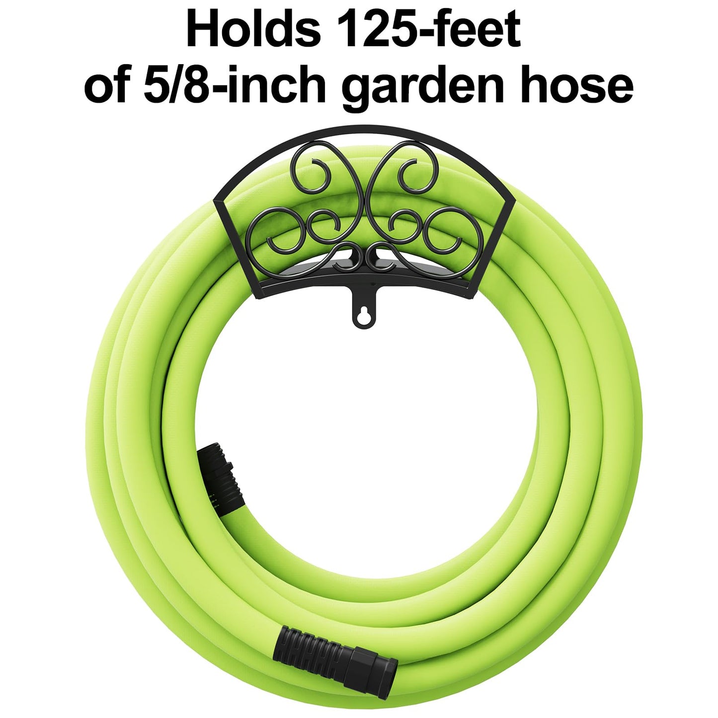GOFORWILD Garden Hose Holder, Decorative Hose Butler Sturdy Water Hose Rack, Durable Wall Hose Hanger, Holds 125-Feet of 5/8-Inch Hose, Hose Reel, Made of Gauge Steel, 7019
