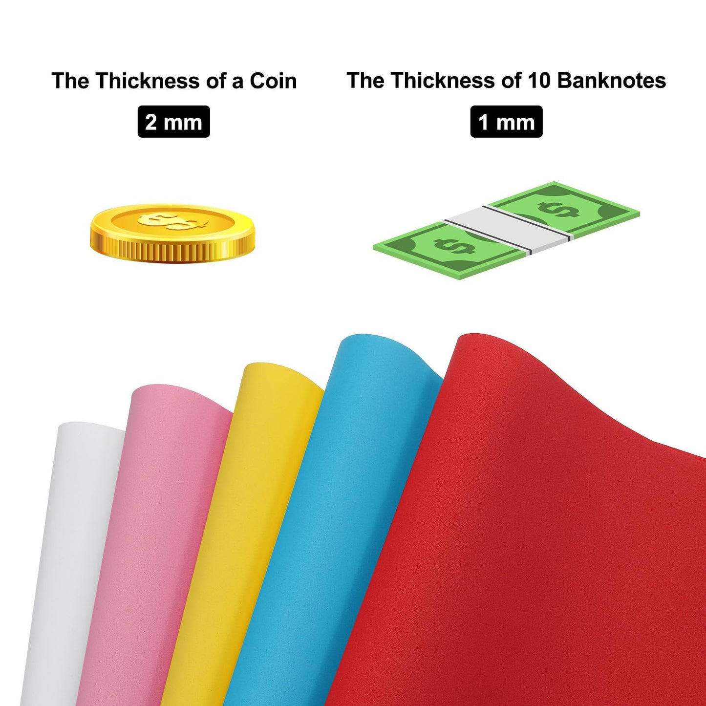MECCANIXITY EVA Foam Sheets Glitter Light Yellow 10.8 Inch x 8.5 Inch 2mm Thick Crafts Foam Sheets for Costumes, Arts and Crafts Projects Pack of 10