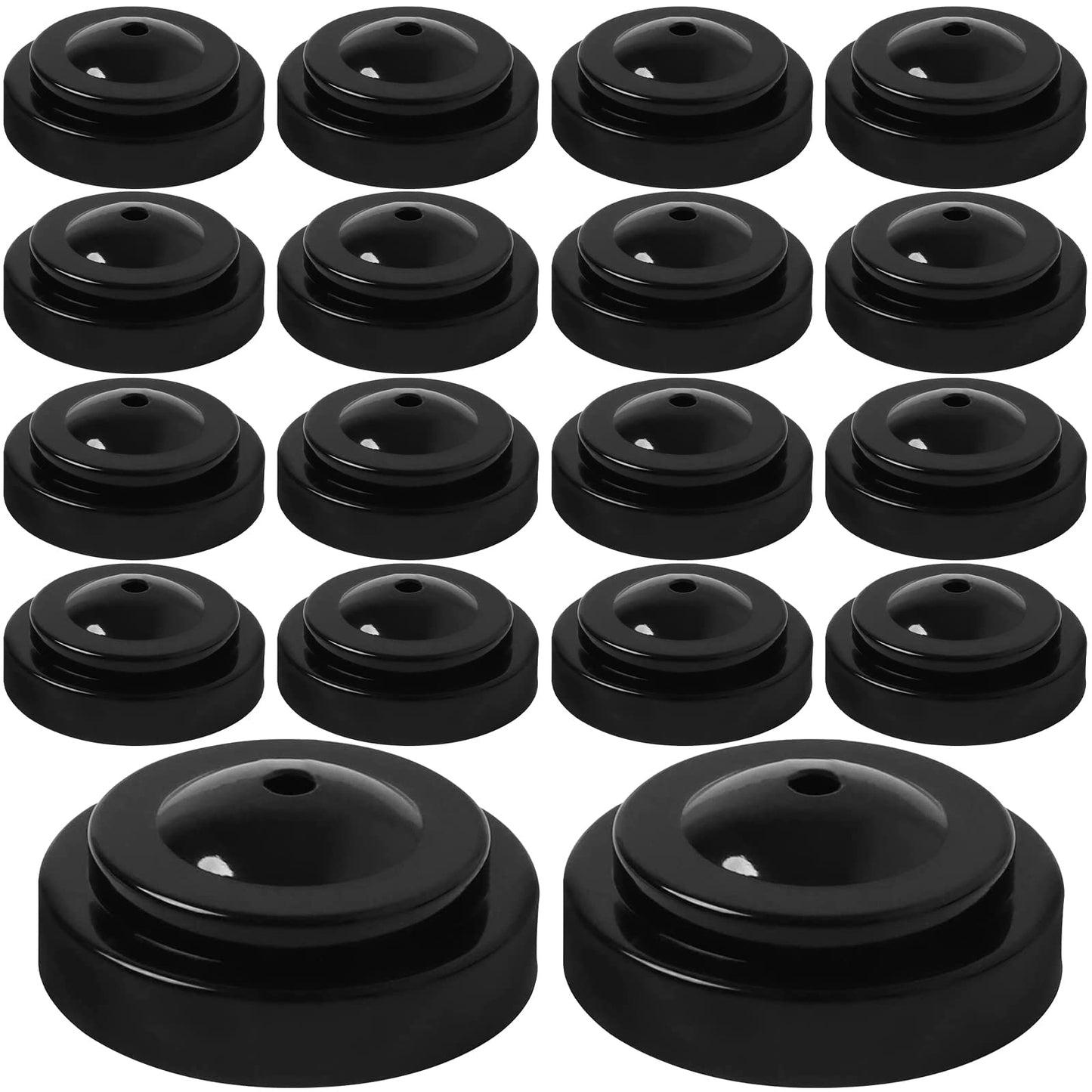 48 Pieces Black Miniature Flag Stand Plastic Mini Flag Holder Small Desk Banner Stand Base for Holding Office Garden Table Stick, 0.28 Inches in Hole Diameter