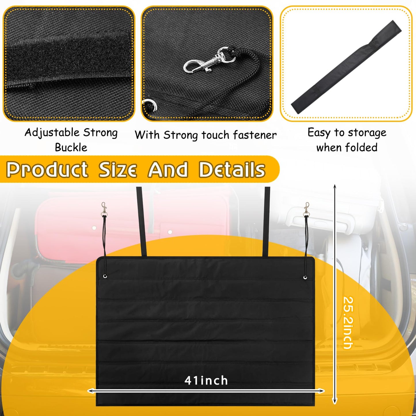 Tinideya Large Rear Bumper Protector for Cars 41 x 25 Inch Bumper Guard Foldable Protective Mat Dog Blanket Cargo Liner Preventing Scratches While Unloading and Loading for SUV Van Truck Vehicle