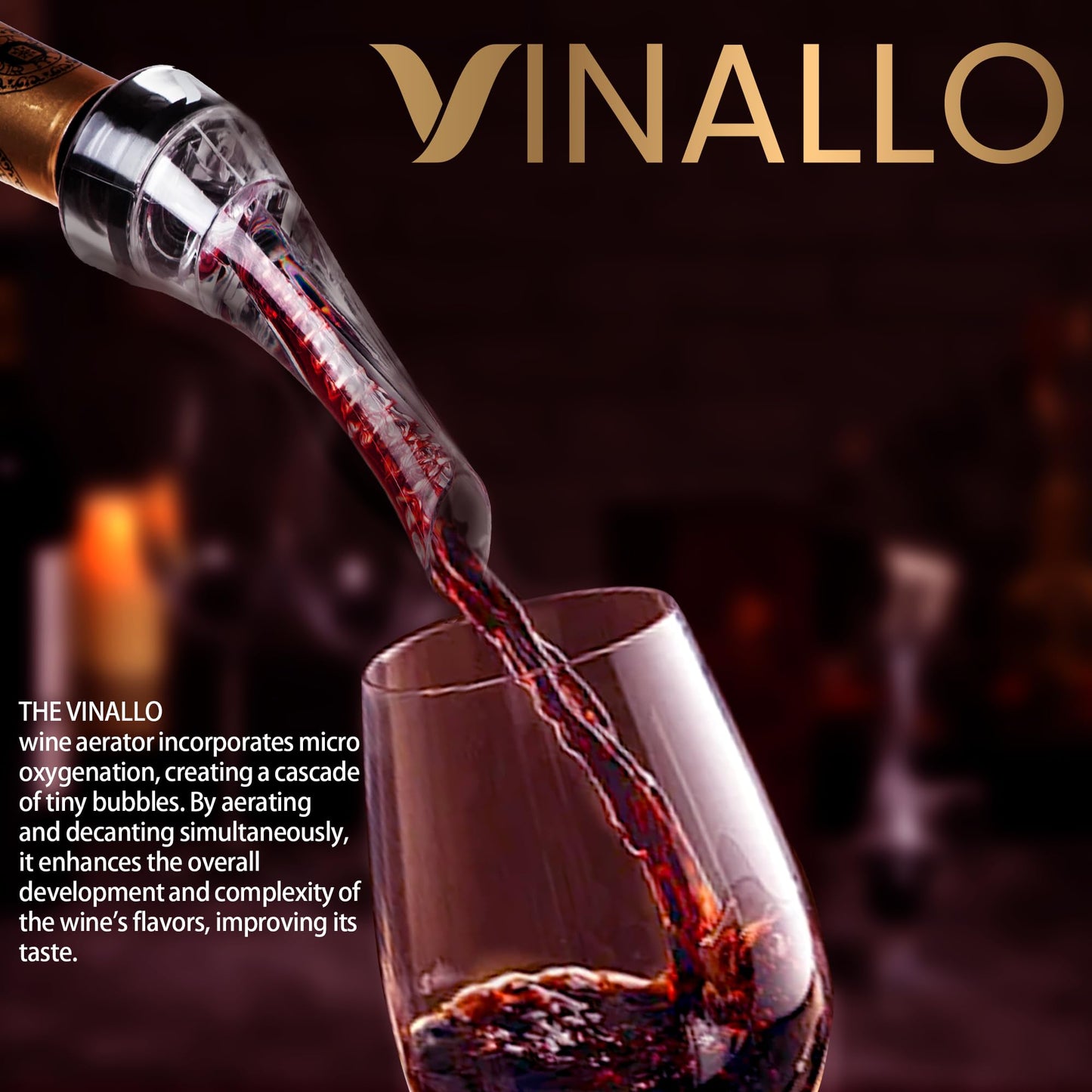Wine Aerator Pourer Spout Diffuser - Wine Decanter with Aerator Attaches to Wine Bottle for Enhanced Flavor | Premium Quality Wine Air Aerator with Reusable Silicone Wine Stopper | No Drip or Spill