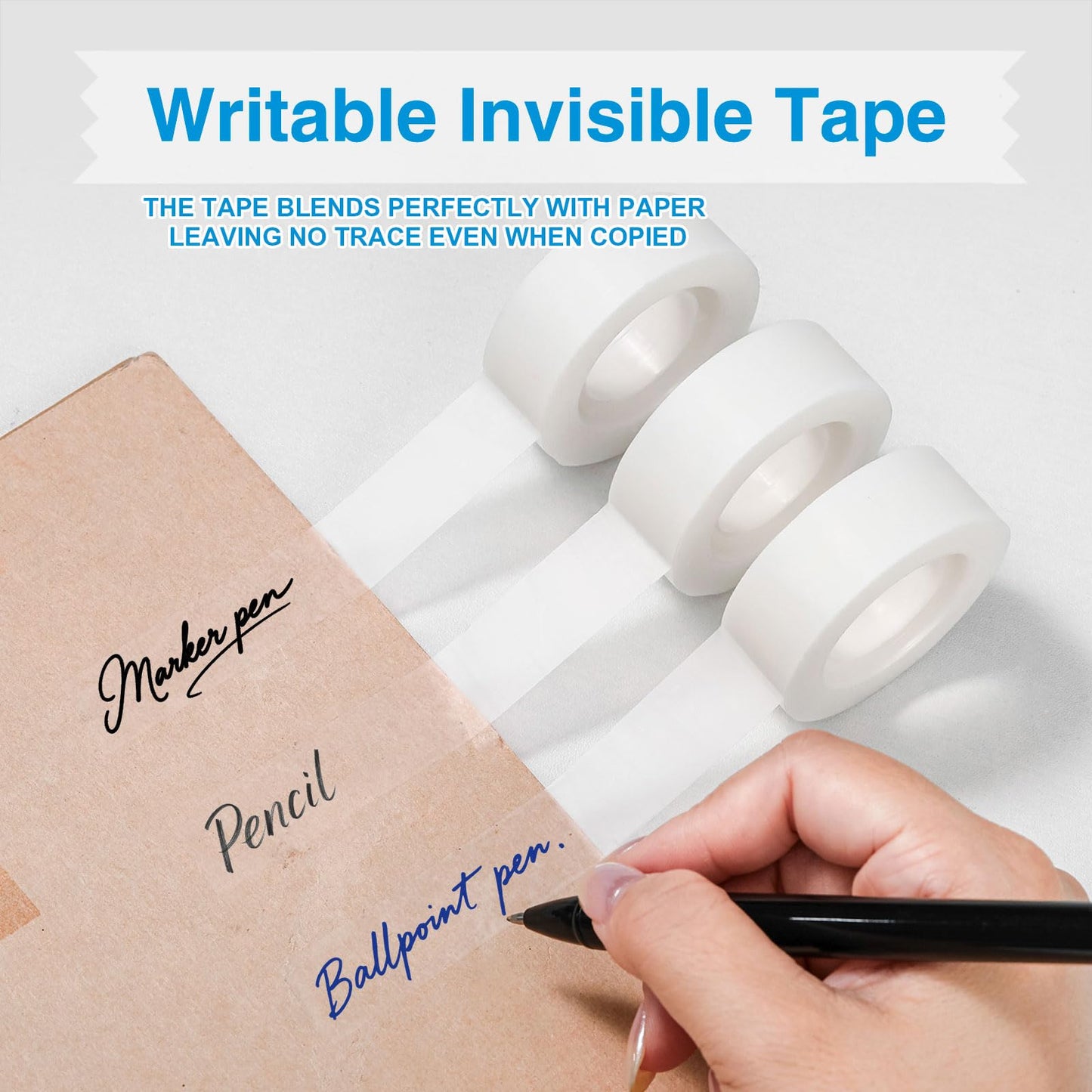 BUOFPK Invisible Tape,12 Rolls Tape Refills Bulk, Writable Tape 3/4 X 1000 Inches, Matte Transparent Tape for Dispenser, School Office Home Supplies for Labeling Gift Wrapping,Craft