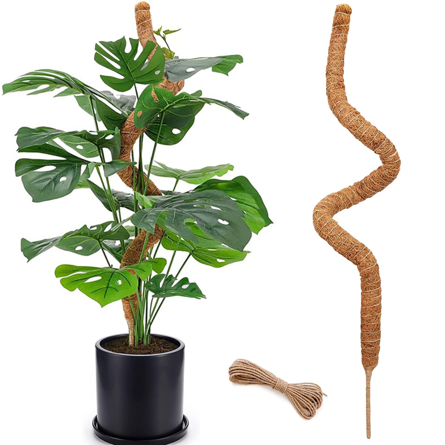 48 Inch Moss Pole, Bendable Moss Pole for Plants Monstera, Tall Moss Poles for Climbing Plants Indoor, Large Moss Pole Support, Garden Trellis Plant Stick Stakes for Potted Plants, Pothos