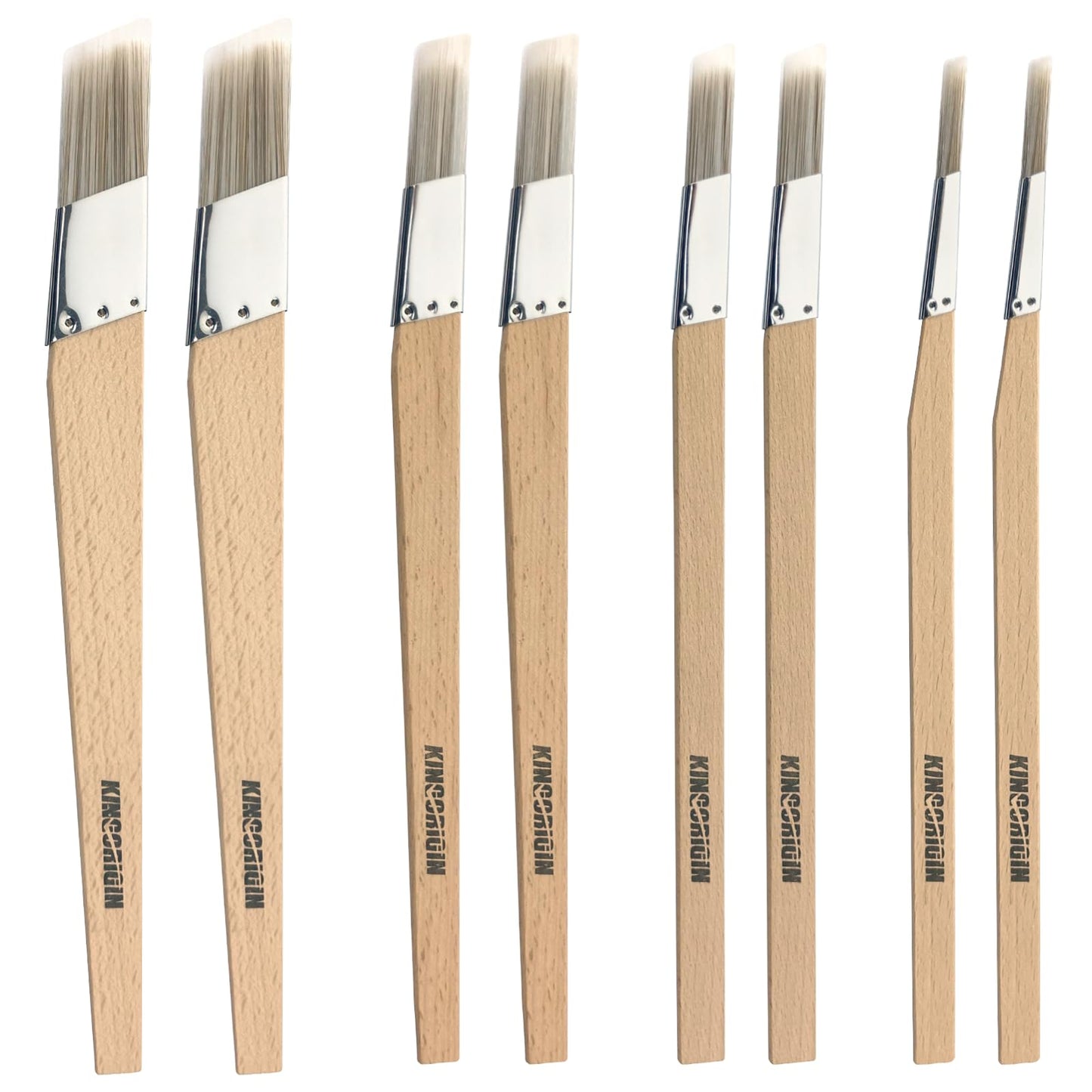 Trim Paint Brushes Set of 8-0.25", 0.5", 0.7", 1" Slant Lining Fitch Paint Brushes for Detail, Small Cutting in Brushes for Trim, Edges and Crafts