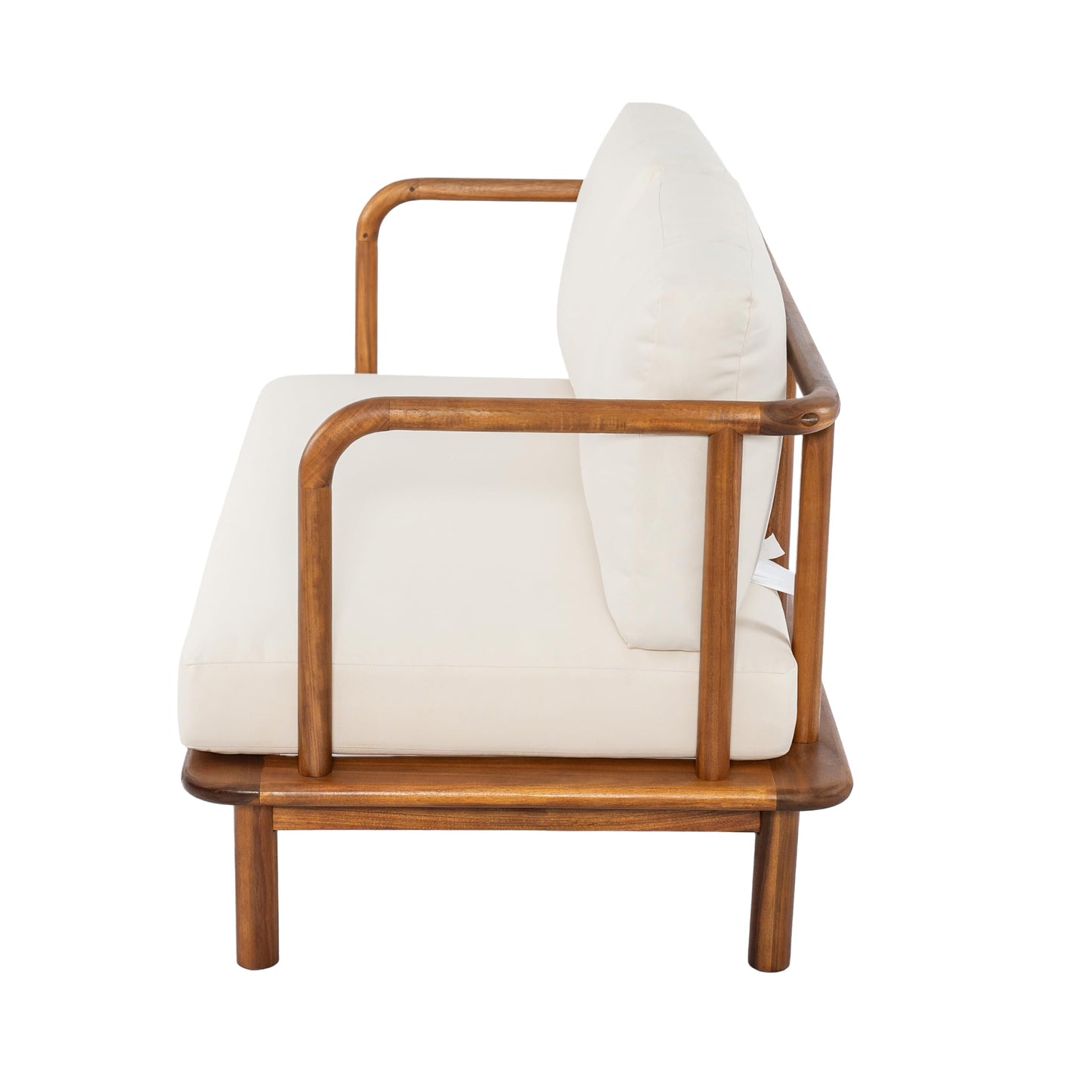 Christopher Knight Home Canape Acacia Wood Patio Loveseat Sofa with Cushion, Outdoor 2-Seater Sofa with Removable Cushions, Solid Wood Patio Furniture Set, Teak+Beige