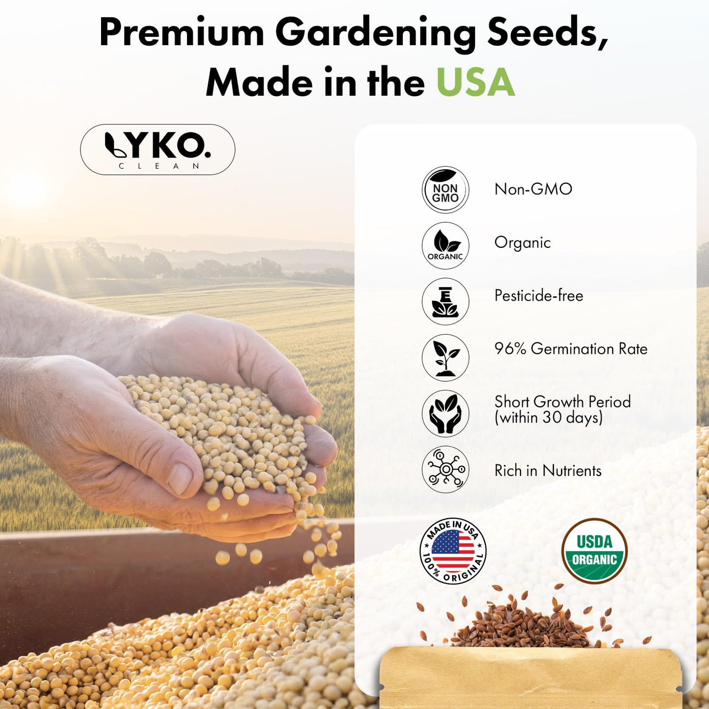 LYKOCLEAN Fruit Seed Kit for AeroGarden, iDOO Hydroponics Growing System Indoor Gardening, 7-Pod, Red Strawberry, Golden Cherry Tomato, Green Pepper, Cucumber, Dwarf Pea, Ruby QueenBeet, 350+ Seeds