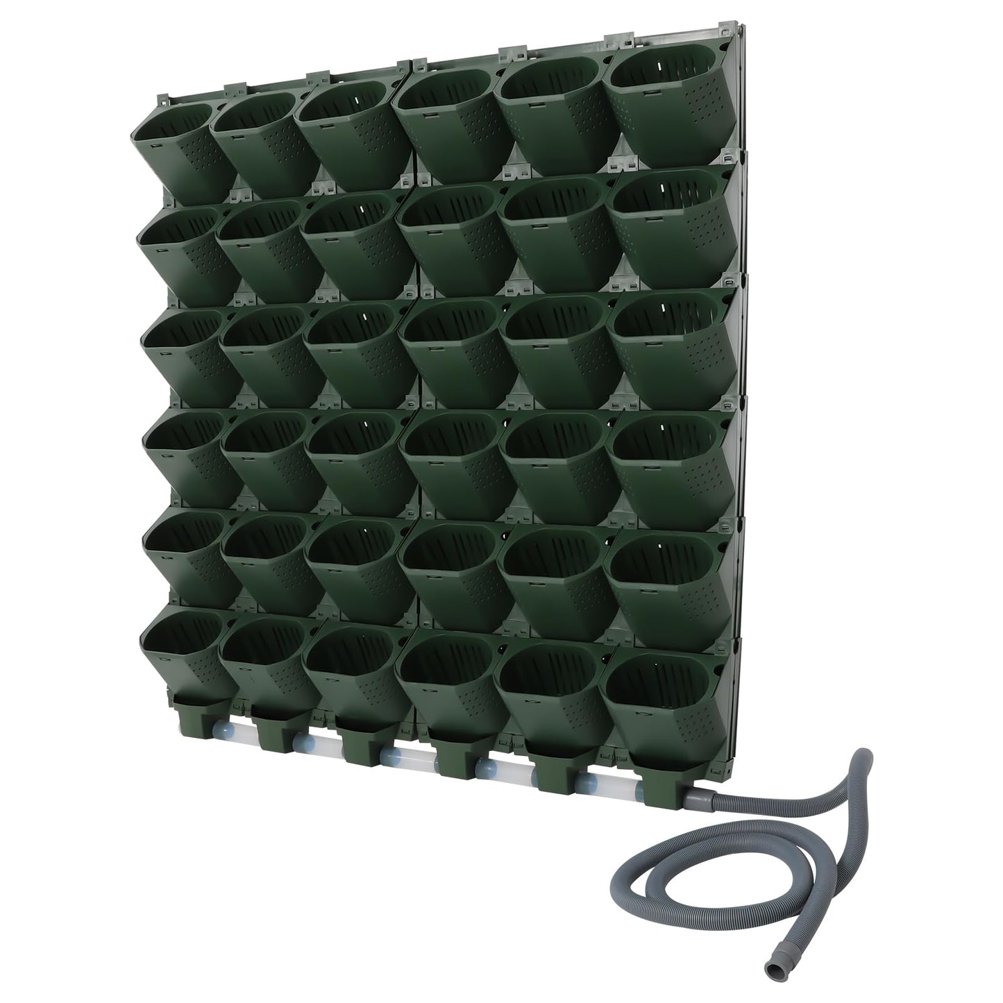 REBaiYU 18/36 Pots Self-Watering Vertical Wall Planter – LCD Timer & Rain Sensor, Adjustable Drip Heads, Leak-Proof Design, Vertical Garden for Balcony Kitchen Indoor Outdoor (Green, 36 Pots)