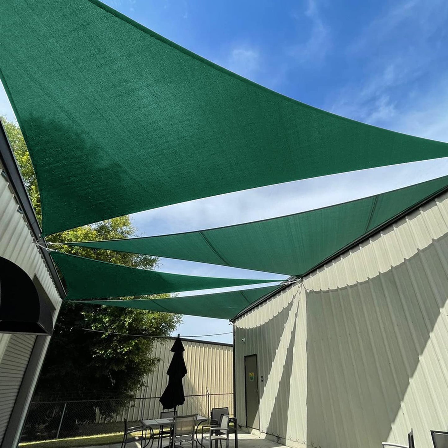 INFRANGE Sun Shade Sail Triangle 16' x 16' x 16' UV Block Sunshade Canopy Fabric for Oudoor Patio Pergola Garden Backyard Pool, Green