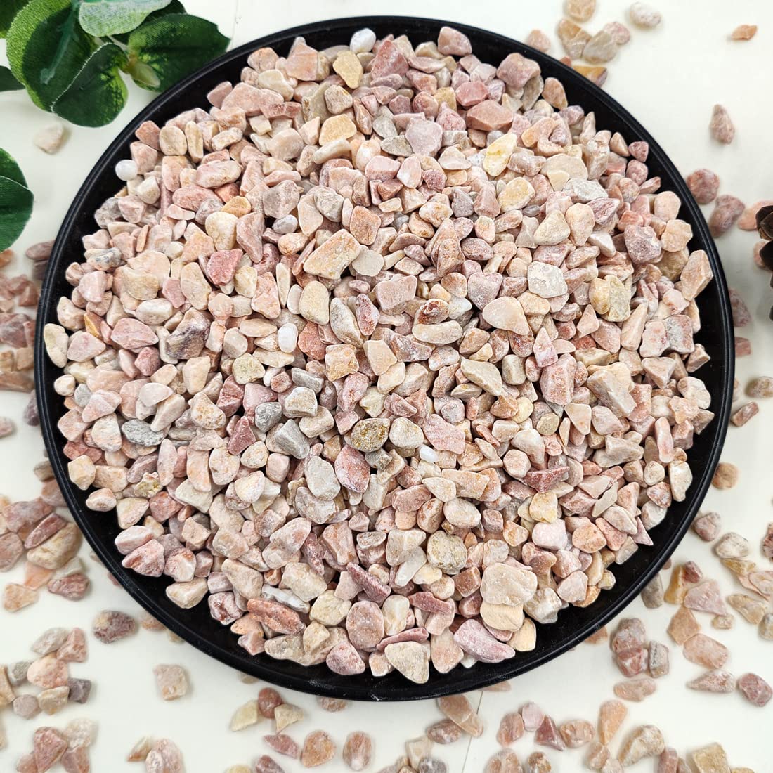 YISZM 2LB Succulent and Cactus Gravel Pebbles, 1/5 Inch Natural Decorative Polished Stones, River Rocks for Plants, Vases, Aquariums, Terrarium and Outdoor Gardening,Peach