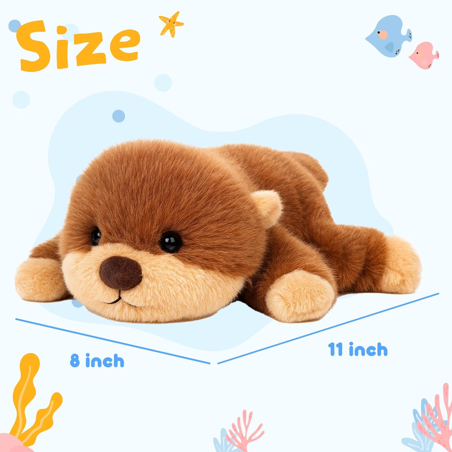 Mushymallow Adorable Plush Otter Stuffed Animal Soft Otter Plush Toy Cute Birthday Gift for Boys Girls Kids Toddlers