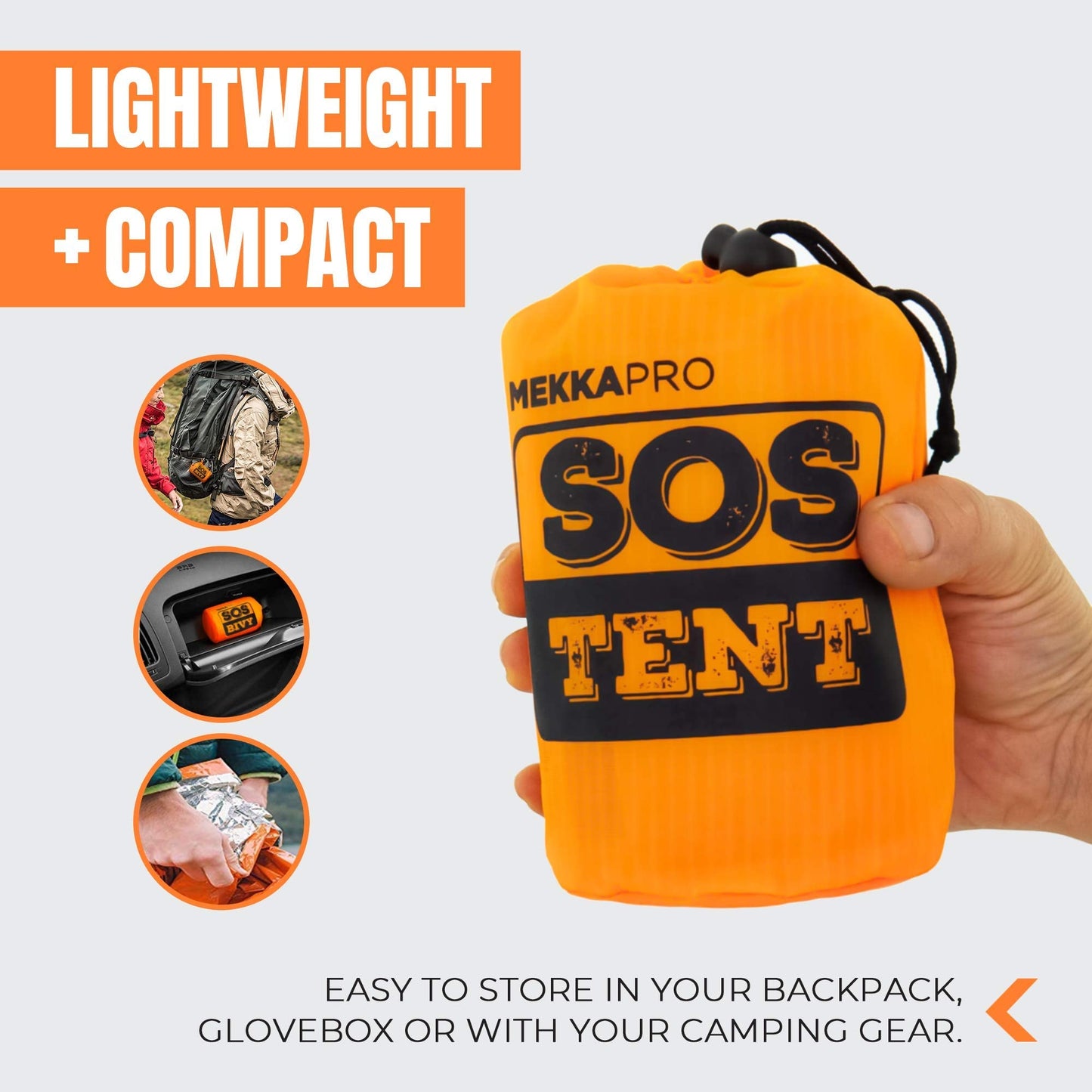 MEKKAPRO Emergency Shelter, Survival Tent, 2 Person Waterproof Structure, Portable System for Extreme First Aid Survival Kit Use, Water & Windproof Tube Tent for Camping, Hiking and Outdoor Activities