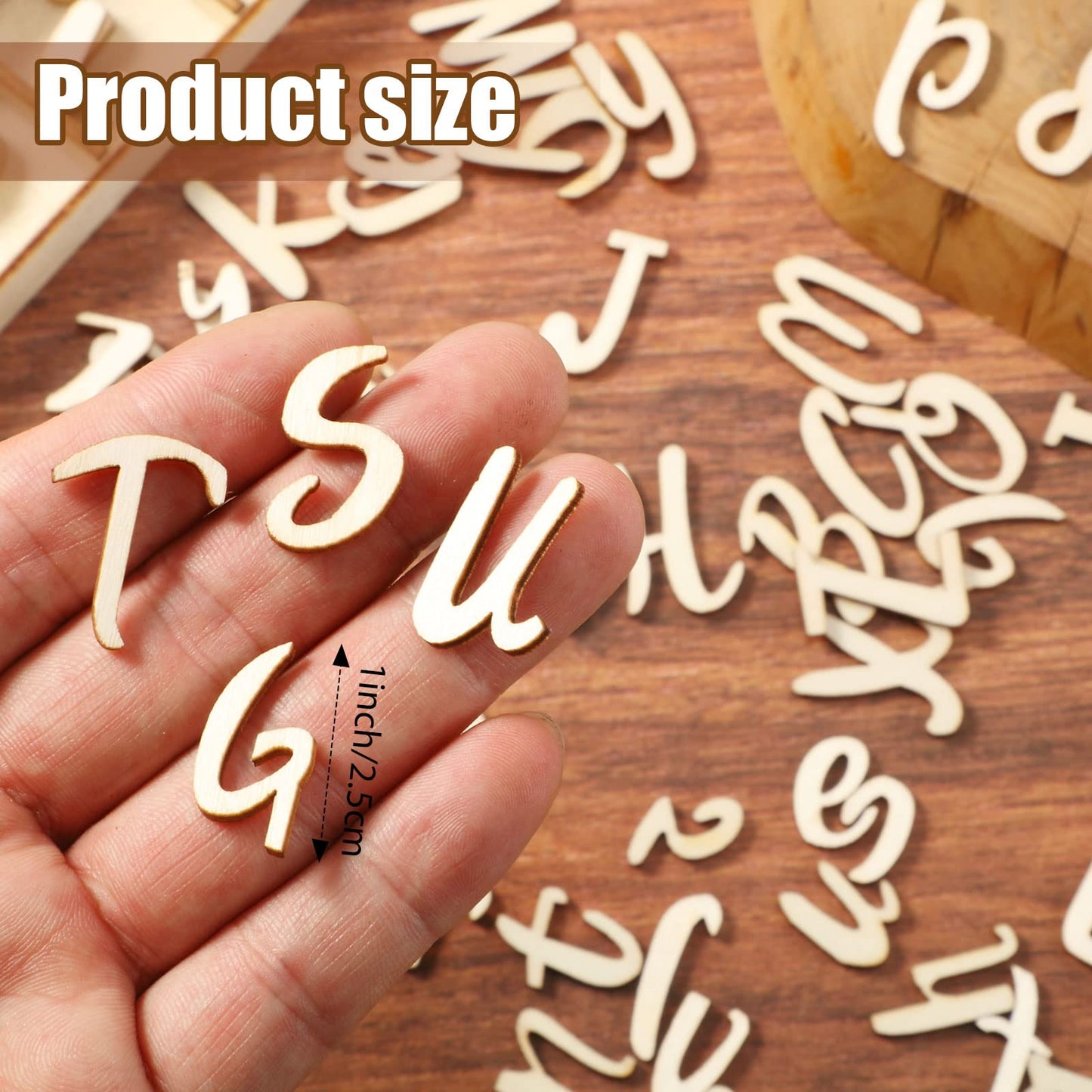 Blulu 248 Pcs 1 Inch Wood Alphabet Letters Numbers Blank Unfinished Wooden Letters Numbers for Crafts with Rustic Storage Tray for Spelling Learning Education Back to School Gifts(Wood Color)