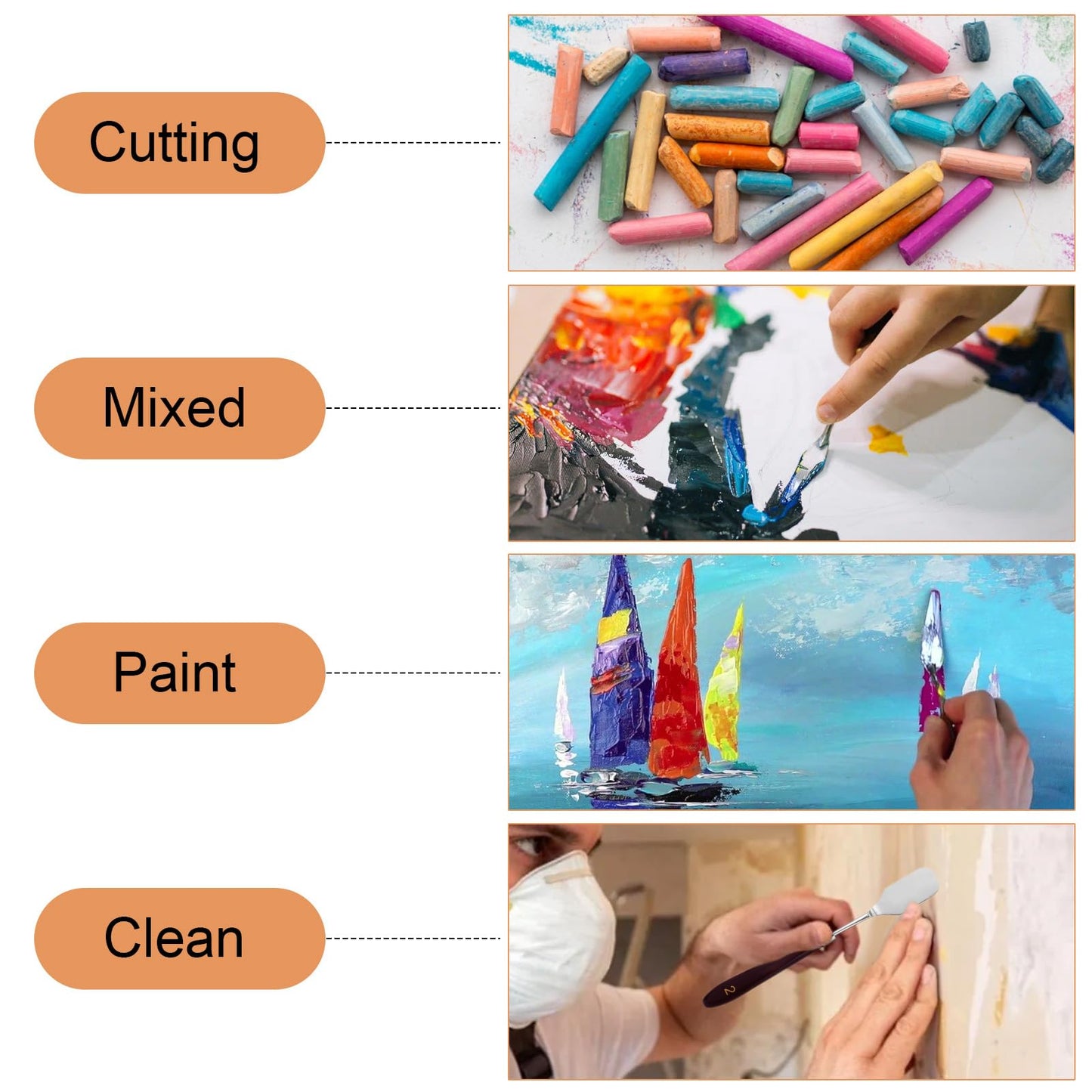 29 Pcs Palette Knife Set, Stainless Steel Palette Knife with Wooden Handle, Numbered Paint Spatula, Oil Painting Supplies for Acrylic Painting, Textured Art