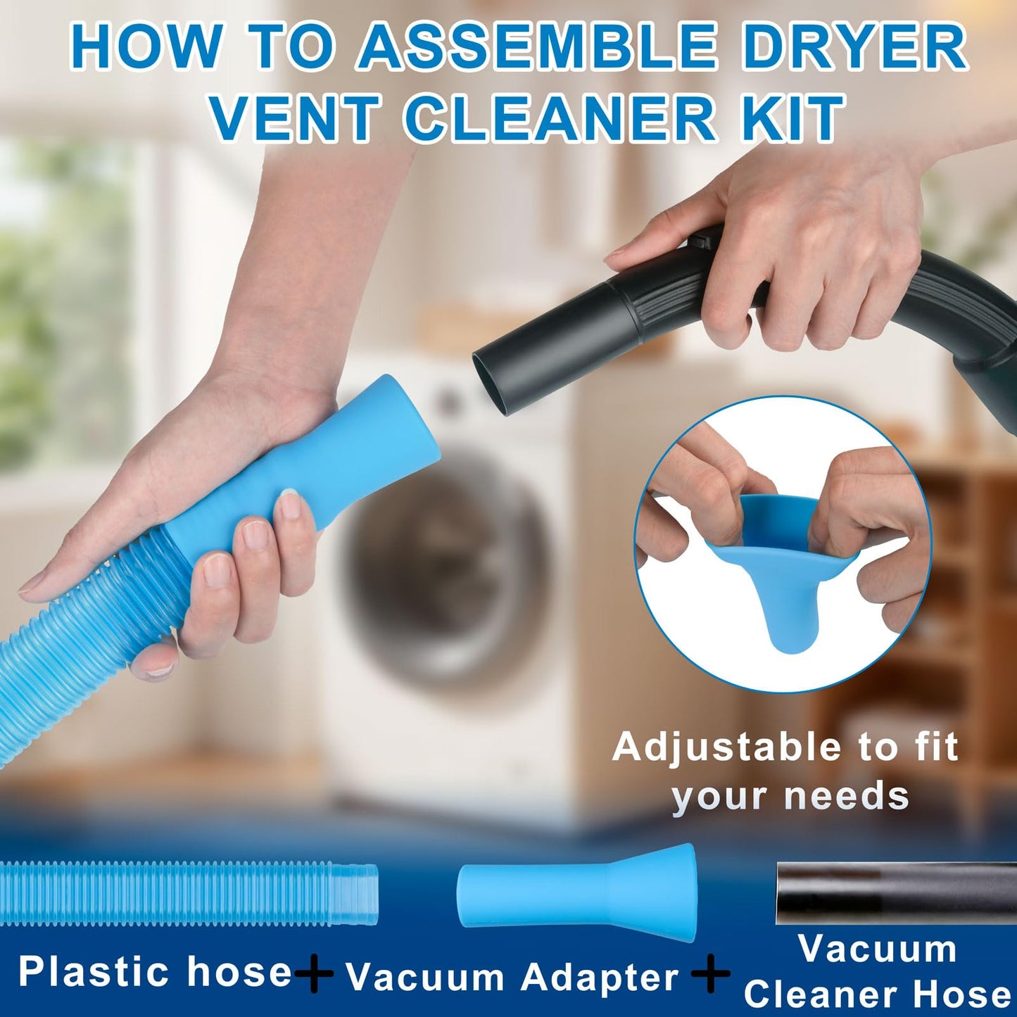 4 Pieces Dryer Vent Cleaner Kit‌ with ‌Lint Brush‌ – Professional ‌Dryer Vent Brush‌, ‌Flexible Cleaning Tools‌ for ‌Lint Trap‌, ‌Appliance Brush‌ & ‌Dryer Filter‌ Grey