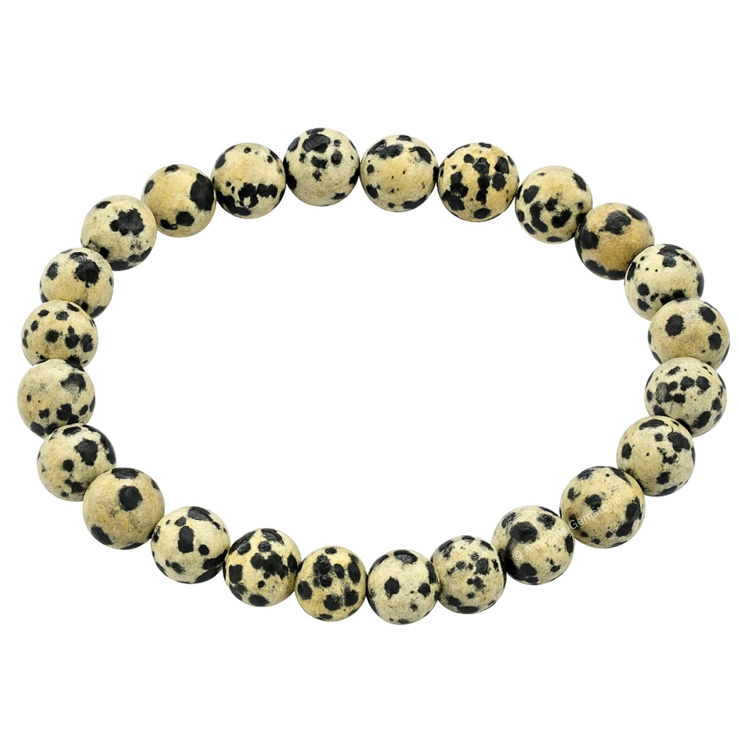 Amazing Gemstone Crystal Bracelet for Women Men's Gifts - Protection Healing Crystal Bracelet - 8mm Gemstone Beaded Stretchable Bracelet Pulseras Para Hombres Mujer Stocking Stuffers Mothers Day Gift (Dalmatian Jasper)