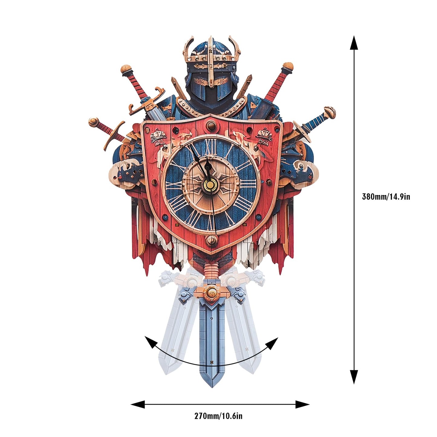 3D Wooden Puzzles for Adults – Knight Clock 3D Puzzles Art and Craft Kits, Unique Shape Wood Clock for Adults, Handmade Model Building Kit DIY Hobbies, Gifts for Family, Wall Art Home Decor