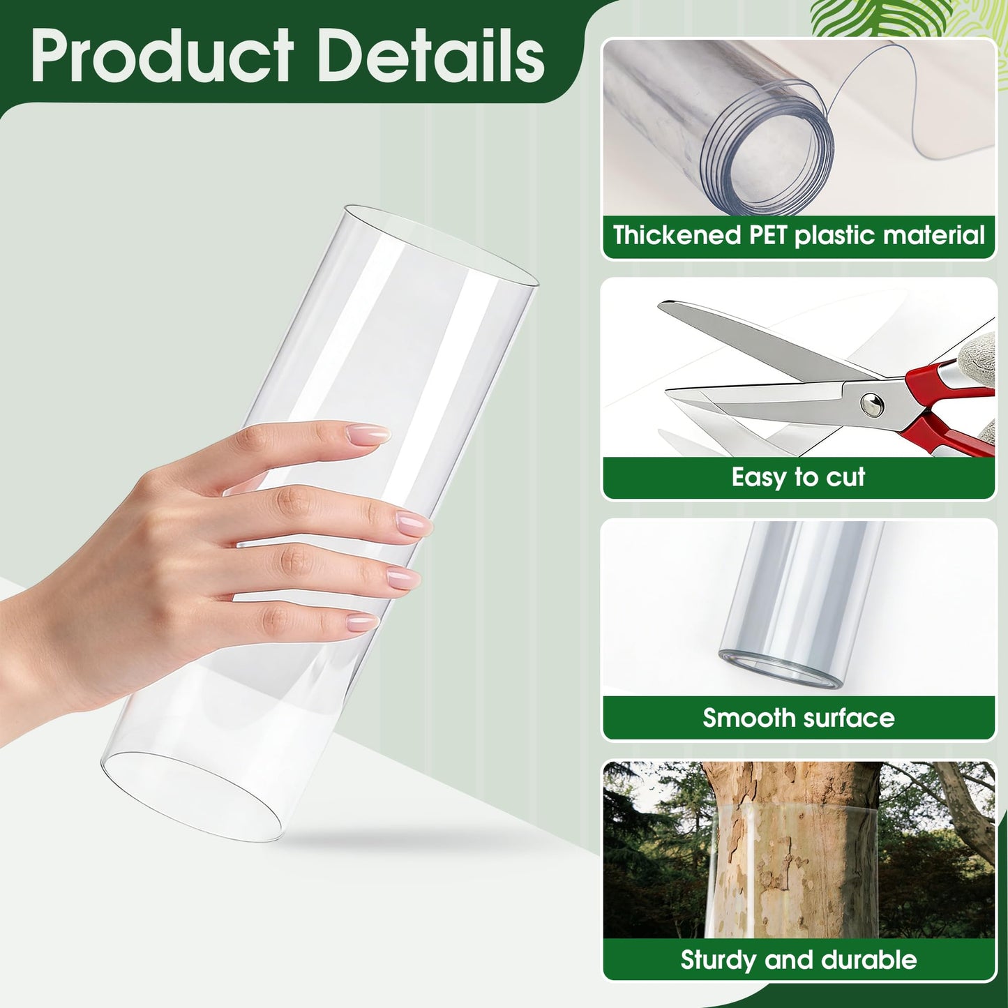 FULAIERGD 157" x 15.7" Iguana Tree Wrap Tree Trunk Protector Guard for Iguana Prevention Anti-Reptiles Climbing Barrier for Trees with PET Tape Reusable Tree-Safe Guard