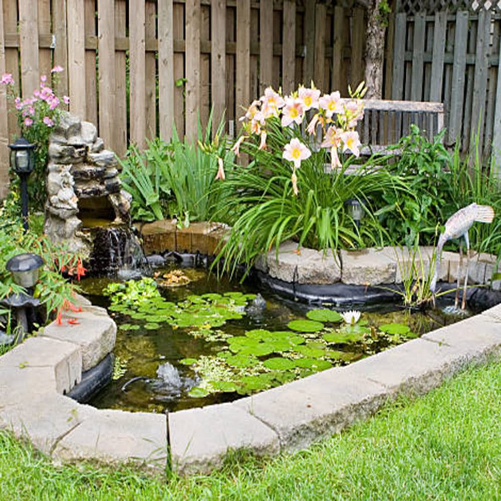 Yarlung 10 x 13 Feet Pond Liner, 20 Mil Fish Pond Mat Black HDPE Pond Liner for Waterfall, Garden Fountains, Water Features