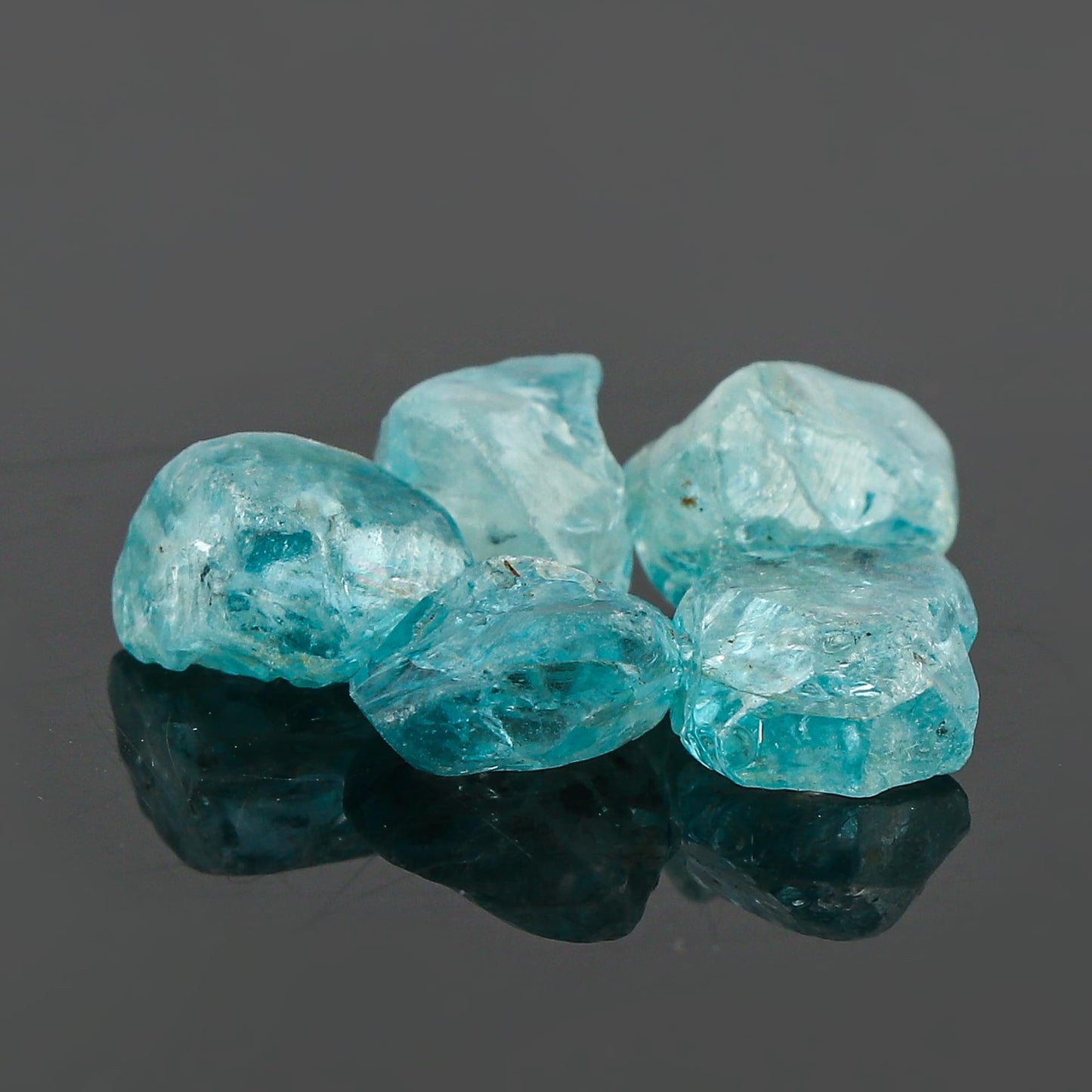 CRYSTALINES 5pcs Natural Raw Blue Zircon Gemstones, Bulk Rough Stones, DIY Craft-Jewelry Making, Wholesale Loose Supply, Chakra Healing Crystals, December Birthstone, Gem Collection