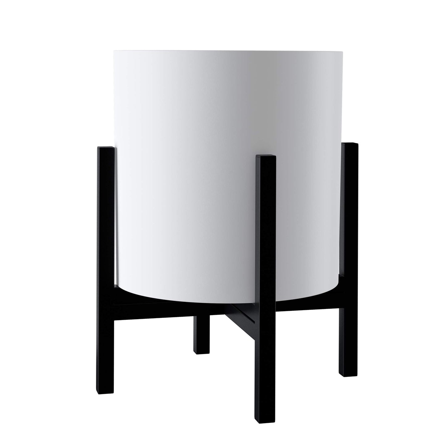 FaithLand Mid Century Plant Stand Indoor Outdoor (EXCLUDING 12" Plant Pot) , Hold Up to 12 Inch Planter, Metal Planter Stand, Potted Plant Holder, Black - Fits Snake Plant - Upgraded Design.