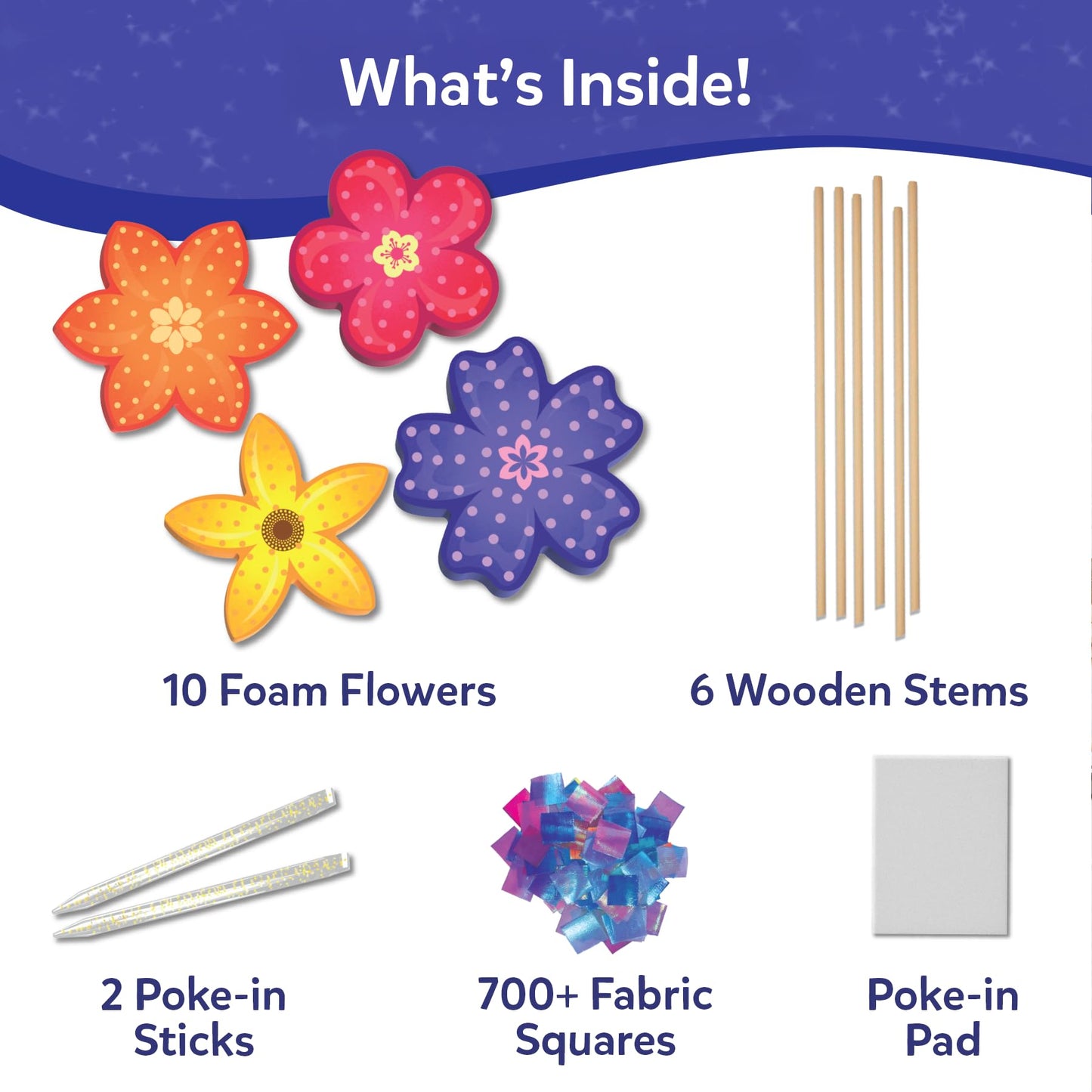 Skillmatics Poke-in Art - Flower Bouquet, DIY Wood Craft Kit, Mess-Free Creative Play for Girls and Boys Ages 4, 5, 6, 7, 8, 9, Fine Motor Skills, Screen-Free Fun