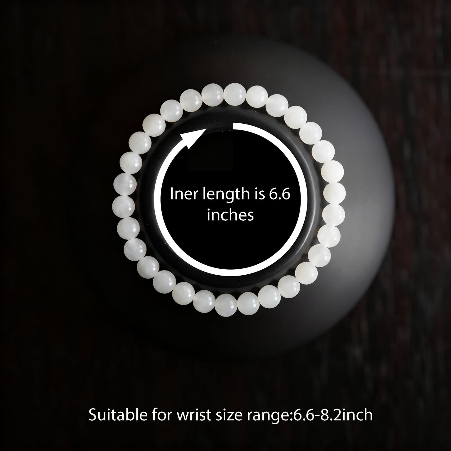 Cryhand White Jade Bracelets For Men Protection Healing Crystal Bracelet For Women Spiritual Charms Stretchy 8mm Beaded Lucky Handmade Anxiety Braceletss