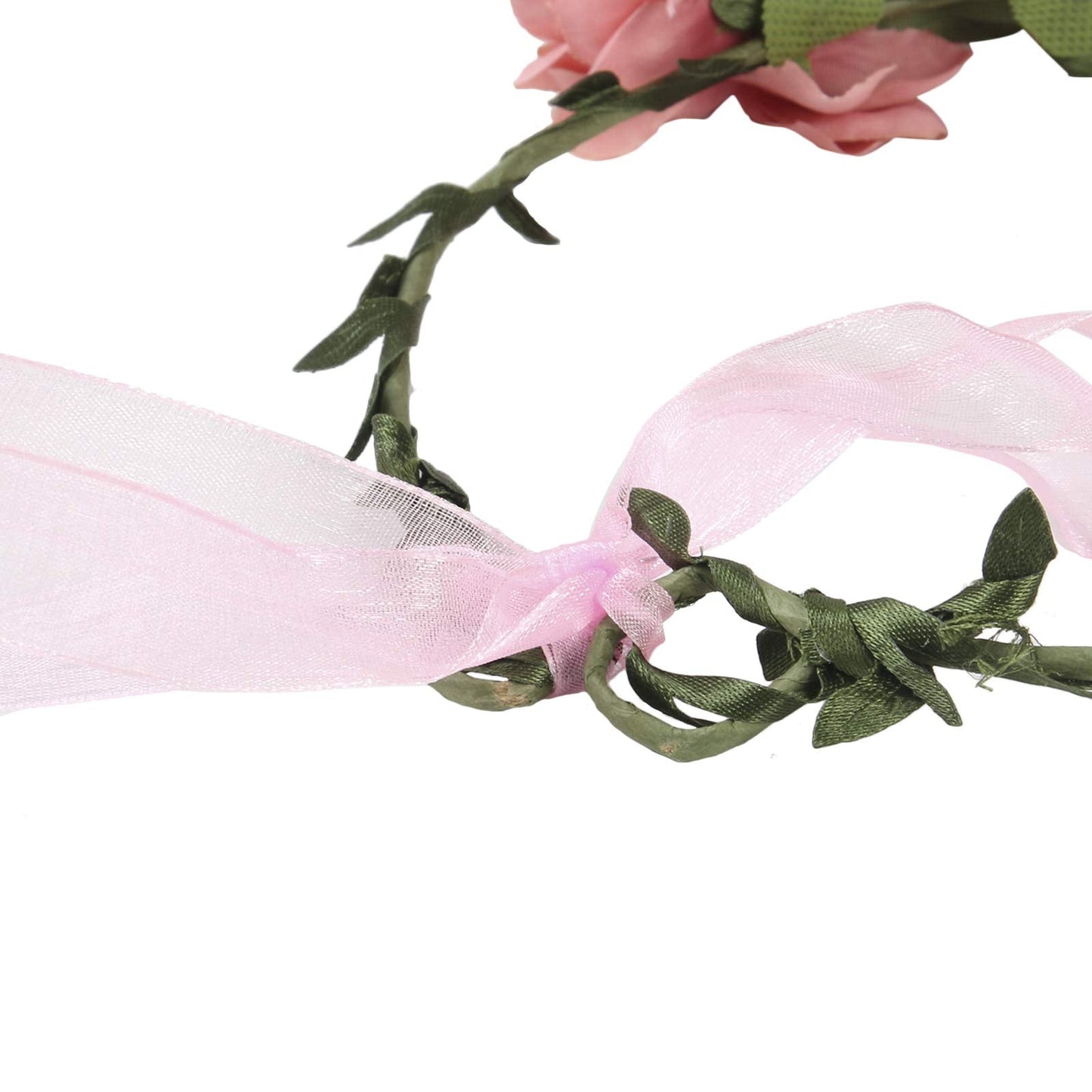 FirstCos Adjustable Rose Flower Crown for Women Girls Headbands Romantic Hair Wreath Halo Floral Garland Headpiece Wedding Birthday Party Maternity Photoshoot Props (2PCS Rose Flower Headbands)