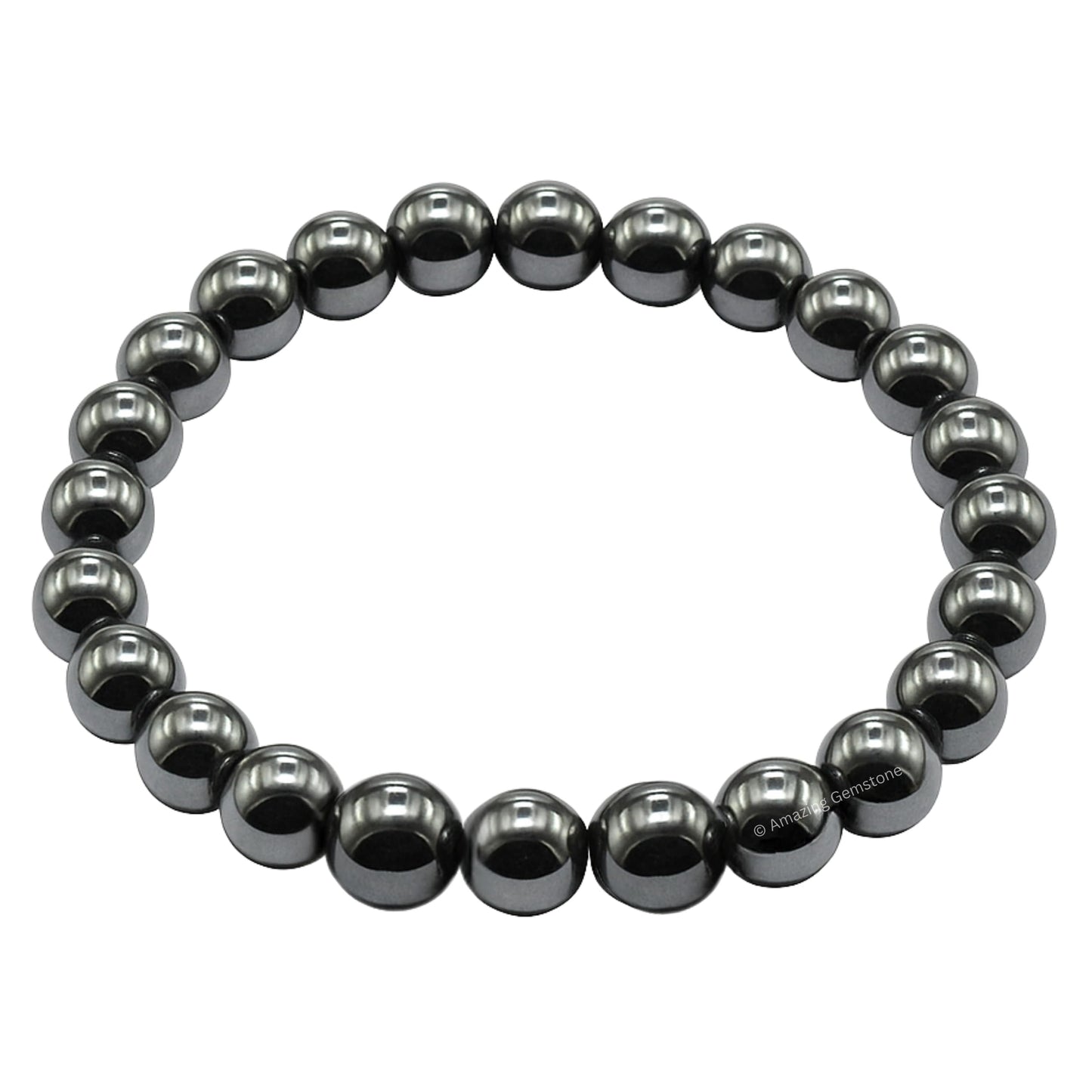 Amazing Gemstone Crystal Bracelet for Women Men's Gifts - Protection Healing Crystal Bracelet - 8mm Gemstone Beaded Stretchable Bracelet Pulseras Para Hombres Mujer Stocking Stuffers Mothers Day Gift (Hematite)