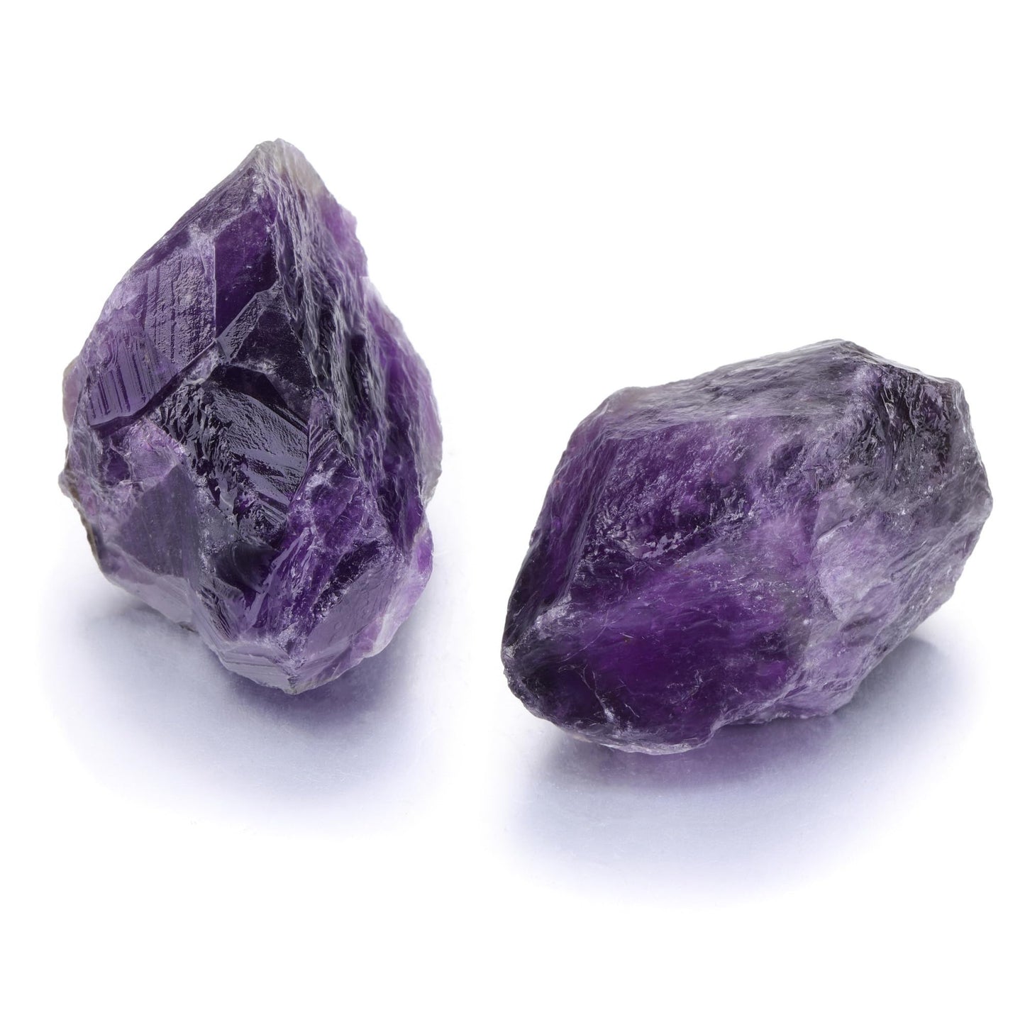 Jovivi 2pcs Raw Amethyst Crystals,Large 1.6-2.2" Healing Crystals Natural Rough Stones Crystal for Tumbling, Cabbing, Home Decoration, Polishing, Wicca & Reiki
