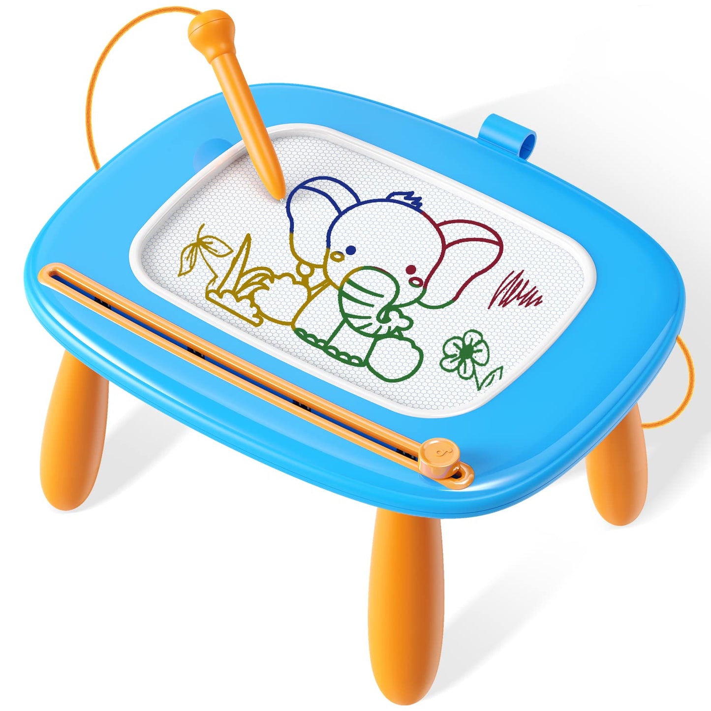 Seimome Toddlers Toys Ages 1-3, Magnetic Drawing Board, Doodle Board Pad Learning and Educational Toys for 18 Months Baby, 1-3 Yr Kids Birthday Gifts - Blue