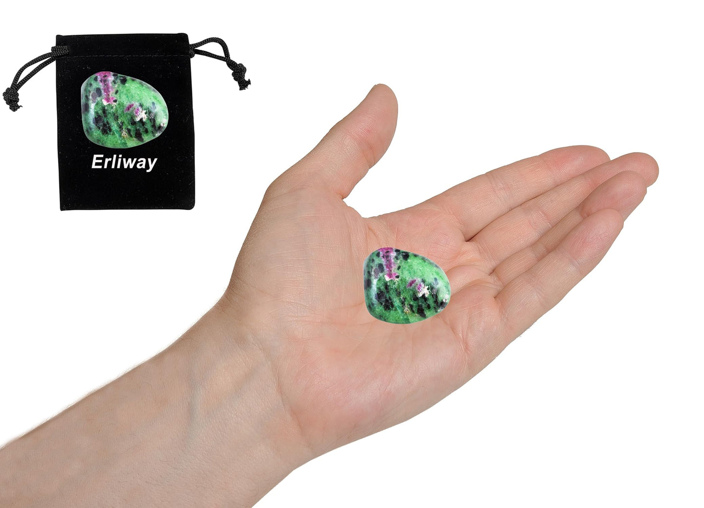 Green Ruby Zoisite Healing Crystal Stones, 1.25-2.0" Large Reiki Healing Gemstones Natural Tumbled Polished Stones for Energy Witchcraft Therapy Meditation