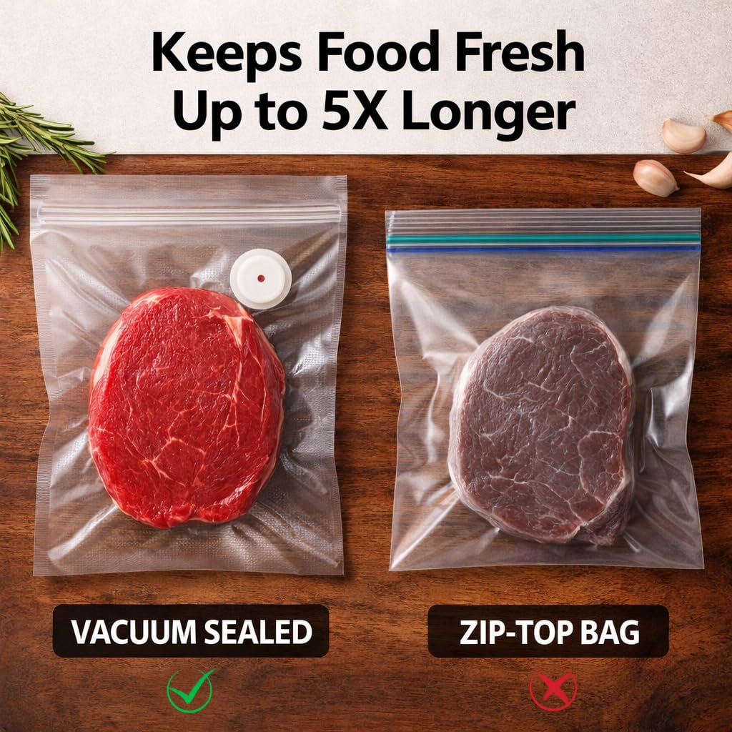 Vacuum Seal Bags,Bags for Compact Vacuum Sealer,Reusable Vacuum Sealer Bags,Small Vacuum Seal Bags (13.4 * 11.8inch) 20pcs.