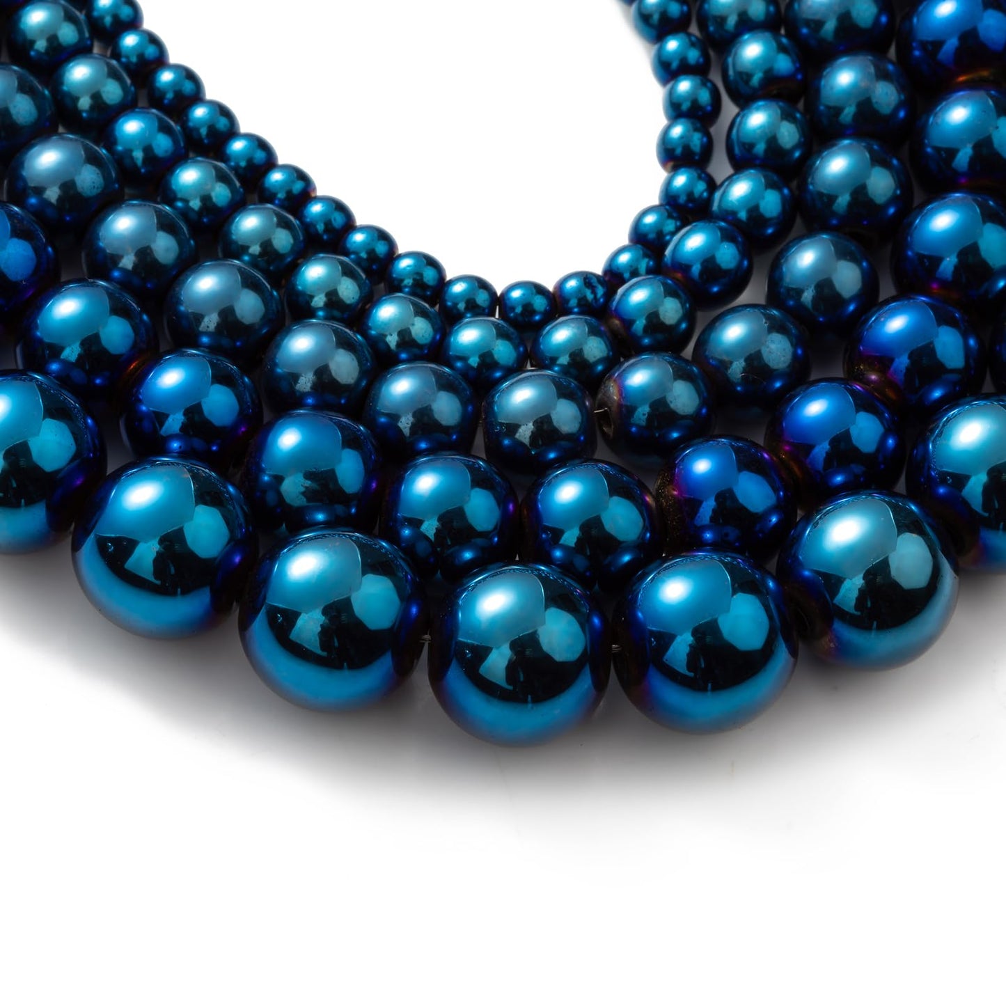 Zenkeeper 108Pcs Blue Hematite Spacer Loose Beads Bulk with Holes Handcrafted for DIY Bracelets Jewelry Making Crafts Supplies