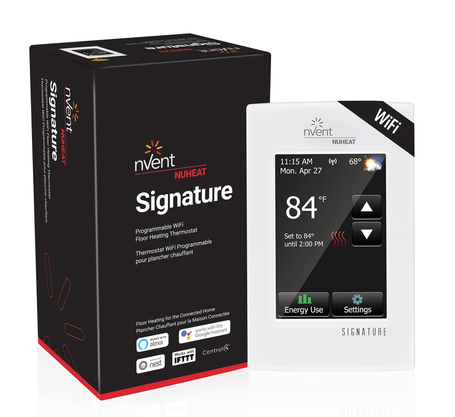 Nuheat Signature Programmable Dual-Voltage Thermostat with WiFi and Touchscreen Interface