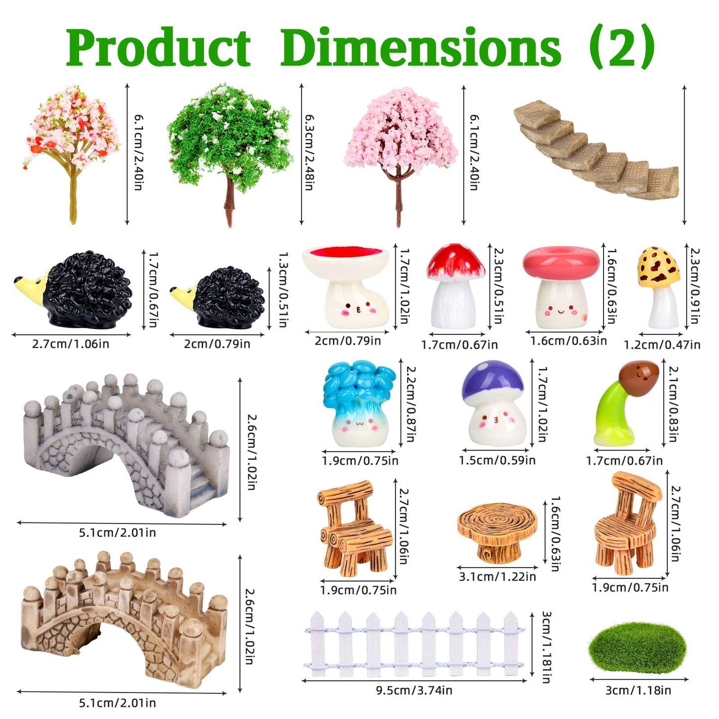 NSBUDIN 54 Pcs Fairy Garden Accessories - Miniature Garden Accessories Set with Resin Animal Figurines, Fairy Elves & Mini Ornaments for DIY Mini Garden & Terrarium