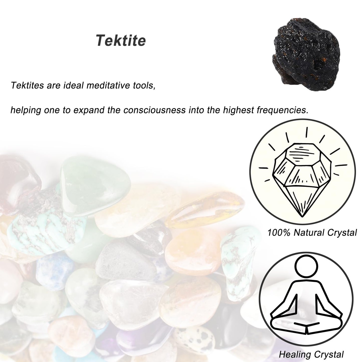 Tektite Raw Crystals, Large 1.25-2.0" Healing Crystals Natural Rough Stones Crystal for Tumbling, Cabbing, Fountain Rocks, Decoration, Polishing, Wire Wrapping, Wicca & Reiki