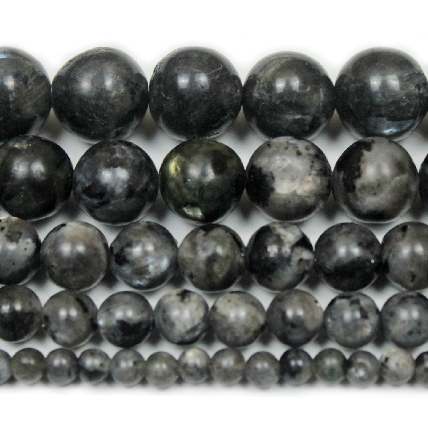 Cynbpm Natural Gemstone Black Loose Beads Charms Jewelry Making Supplies Beads for Bracelets Tourmaline Spacer Moonstone Necklace 15" 6mm