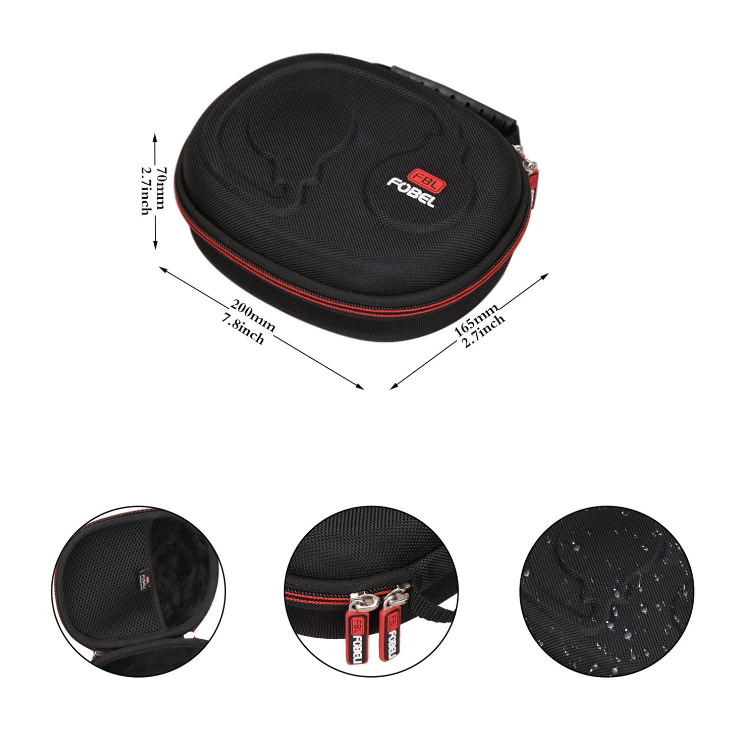 FBLFOBELI Headphone Cases EVA Hard Storage Case for JBL TUNE 500BT/510BT/T450BT/710BT/JBL Live 650 BT NC On-Ear Wireless Bluetooth Headphone, Travel Protective Bag (Black)